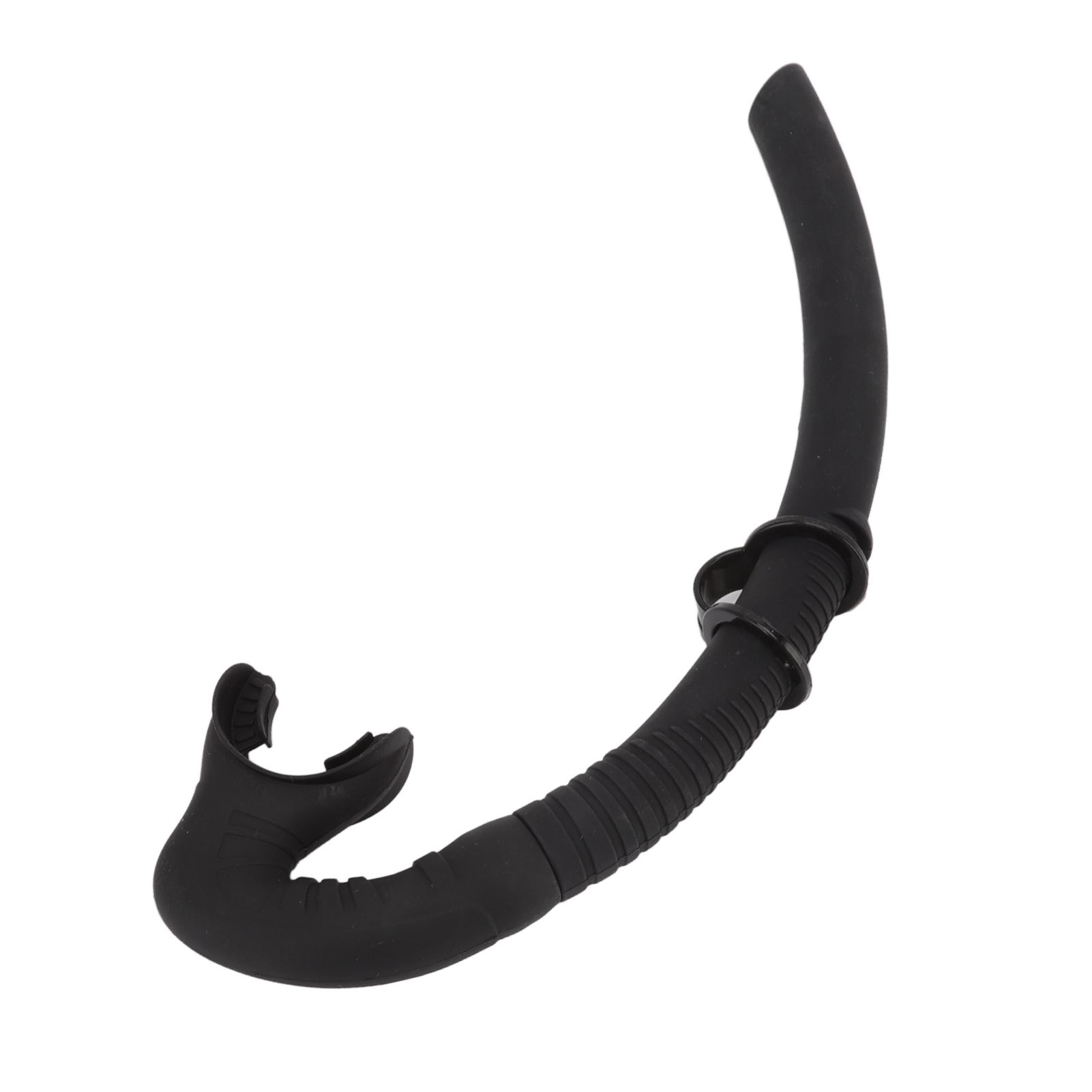 Diving Breathing Tube Foldable Soft Mouthpiece Silicone Freediving Snorkel for Spearfishing Swimming Snorkeling Black - Image 8