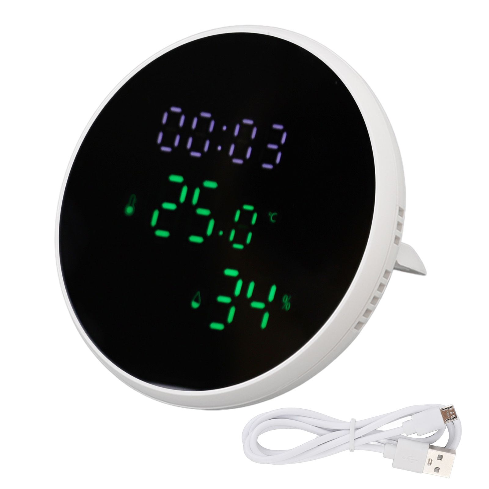 WiFi Thermometer Hygrometer High Accuracy Voice Control Smart Temperature Humidity Sensor with LED for Homes Office - Image 1