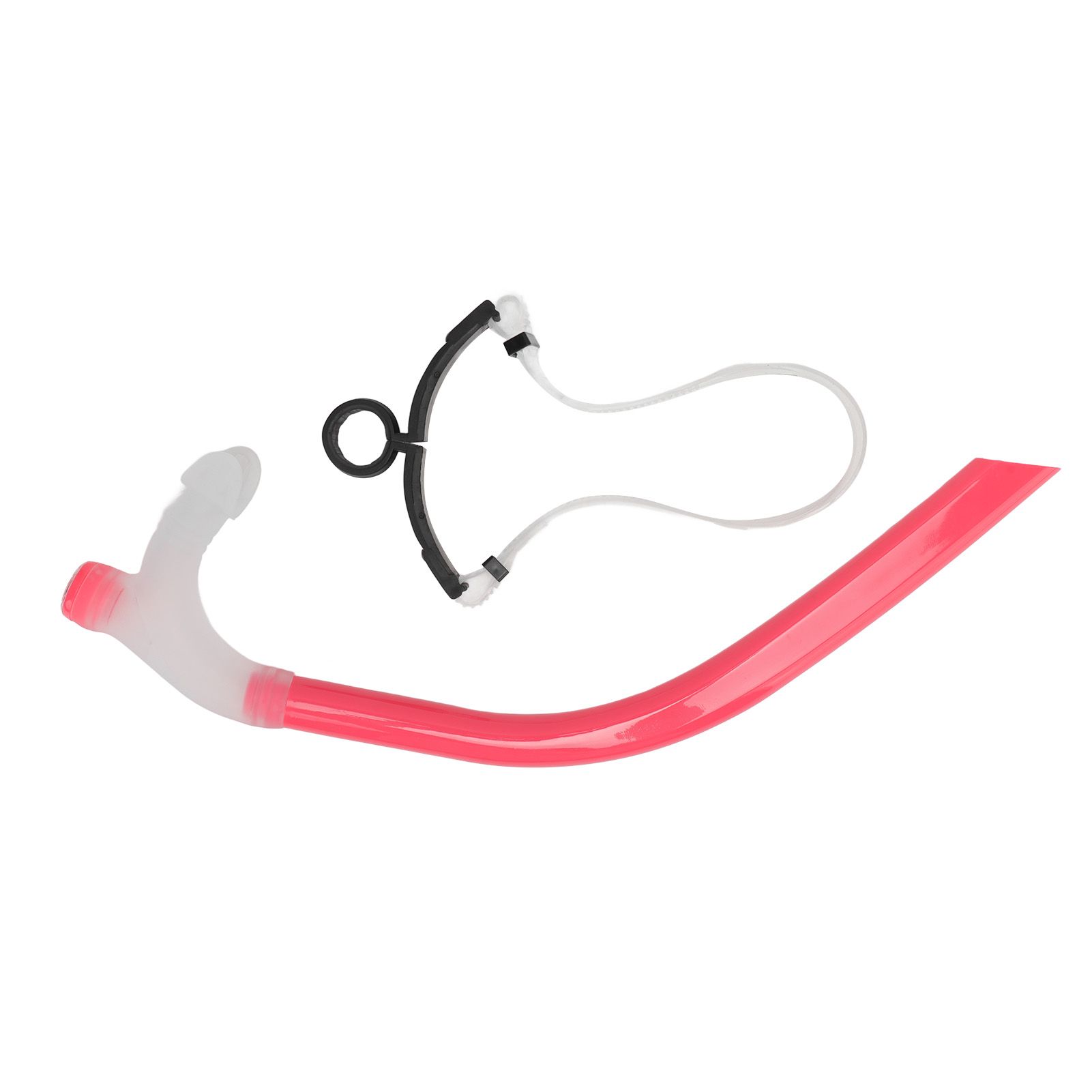 Swimming Snorkel Reduced Drag Silicone Swimming Breathing Tube with Adjustable Head Brace for Snorkeling Diving Pink - Image 1