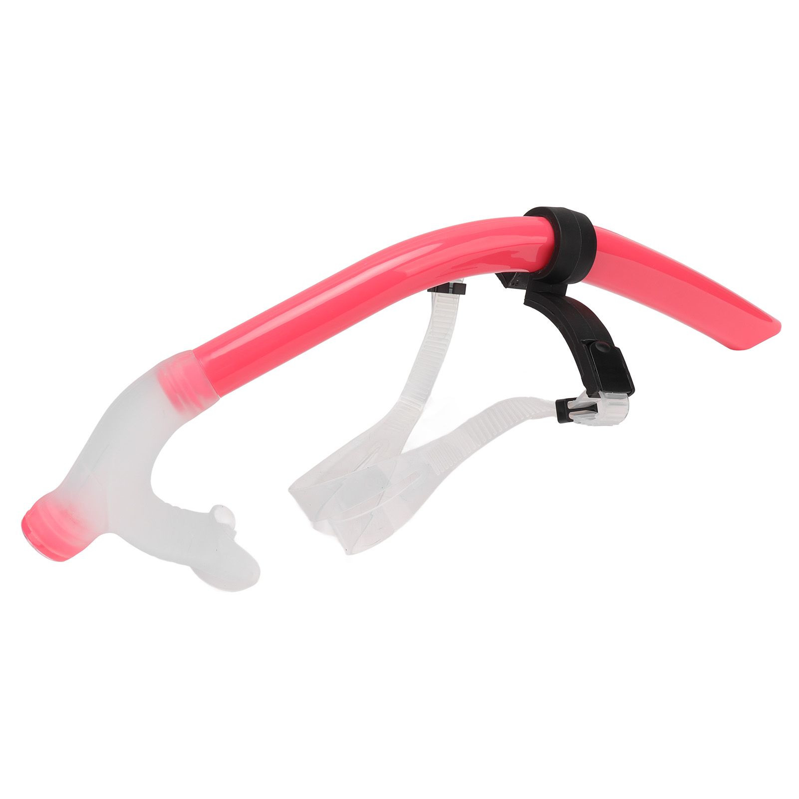 Swimming Snorkel Reduced Drag Silicone Swimming Breathing Tube with Adjustable Head Brace for Snorkeling Diving Pink - Image 2
