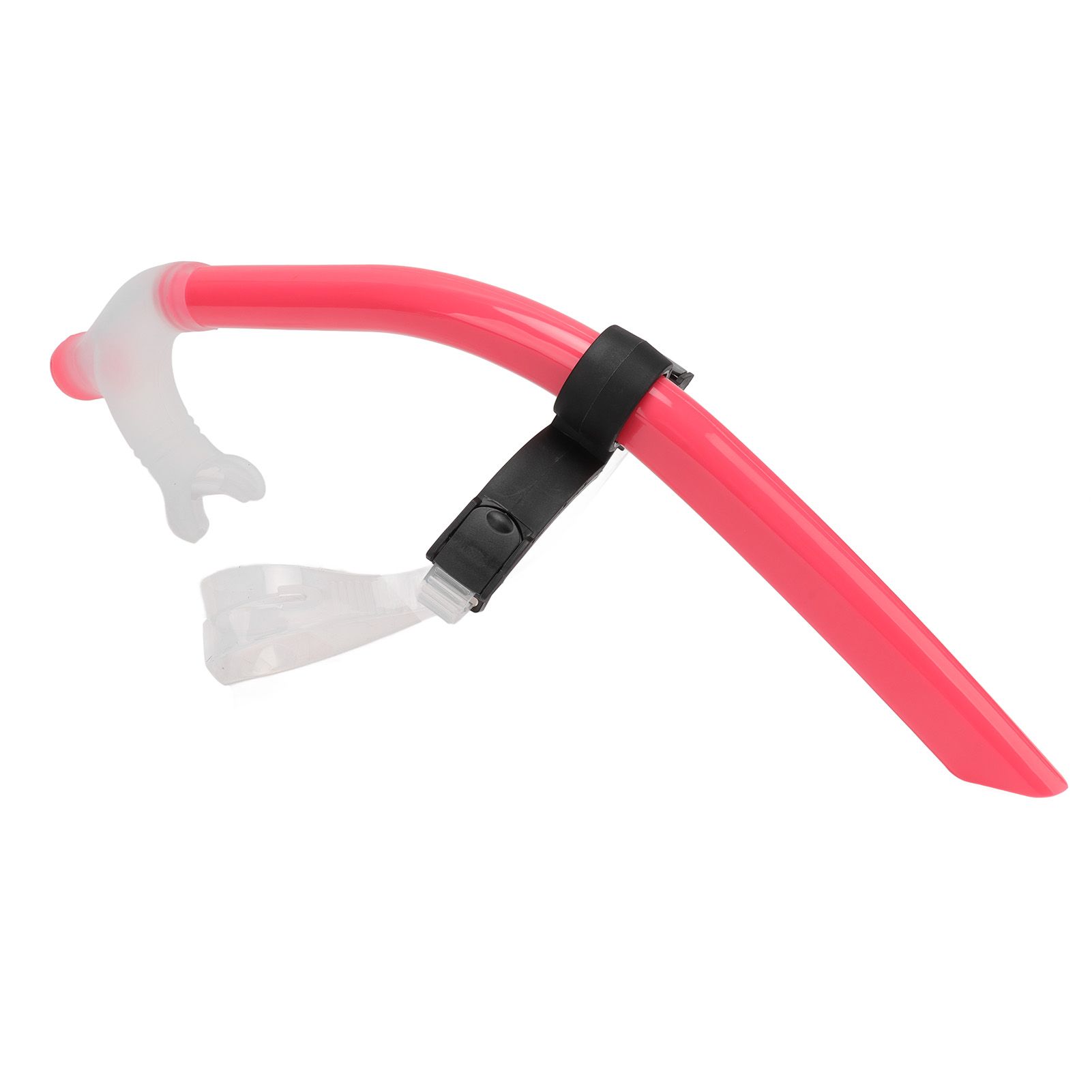 Swimming Snorkel Reduced Drag Silicone Swimming Breathing Tube with Adjustable Head Brace for Snorkeling Diving Pink - Image 3