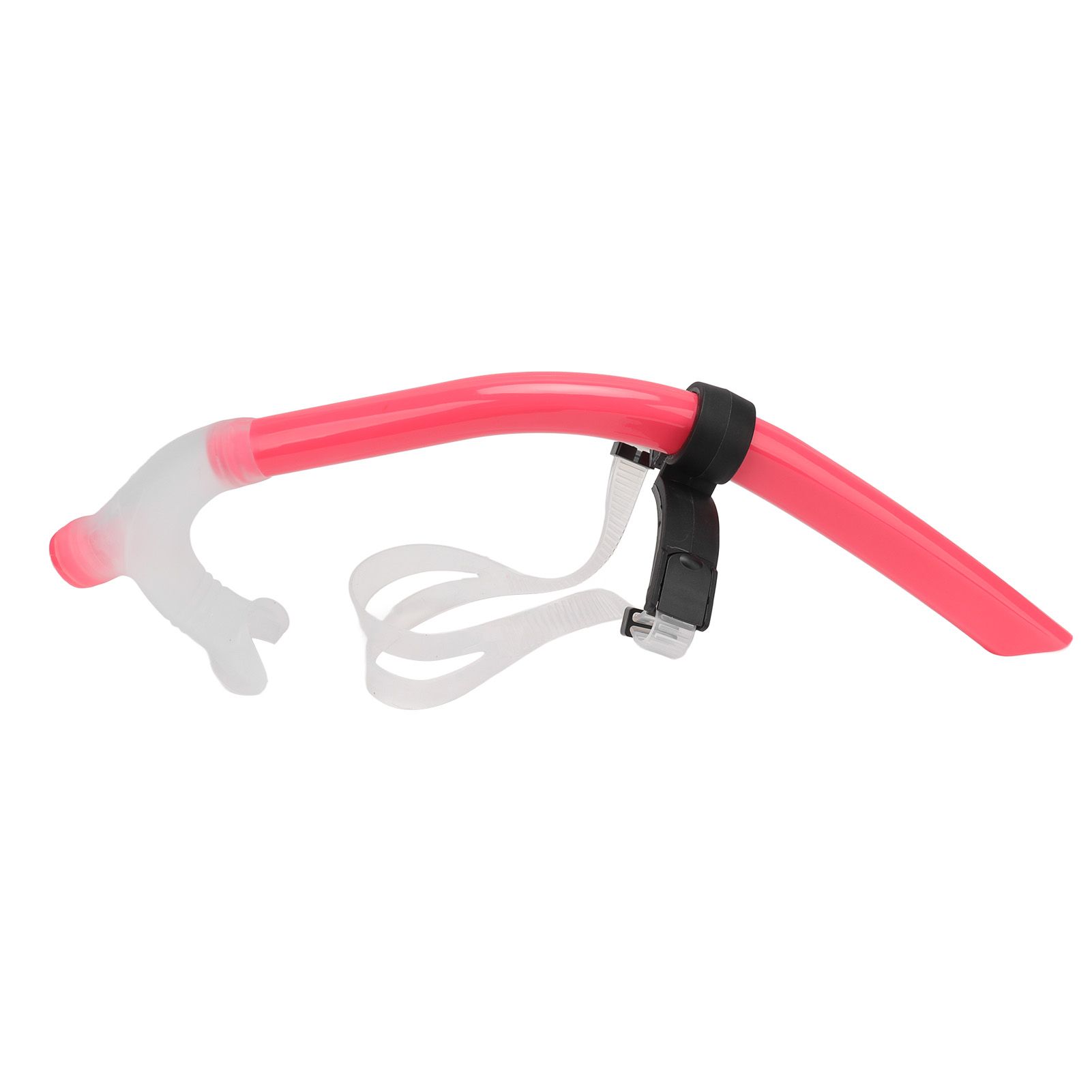 Swimming Snorkel Reduced Drag Silicone Swimming Breathing Tube with Adjustable Head Brace for Snorkeling Diving Pink - Image 4