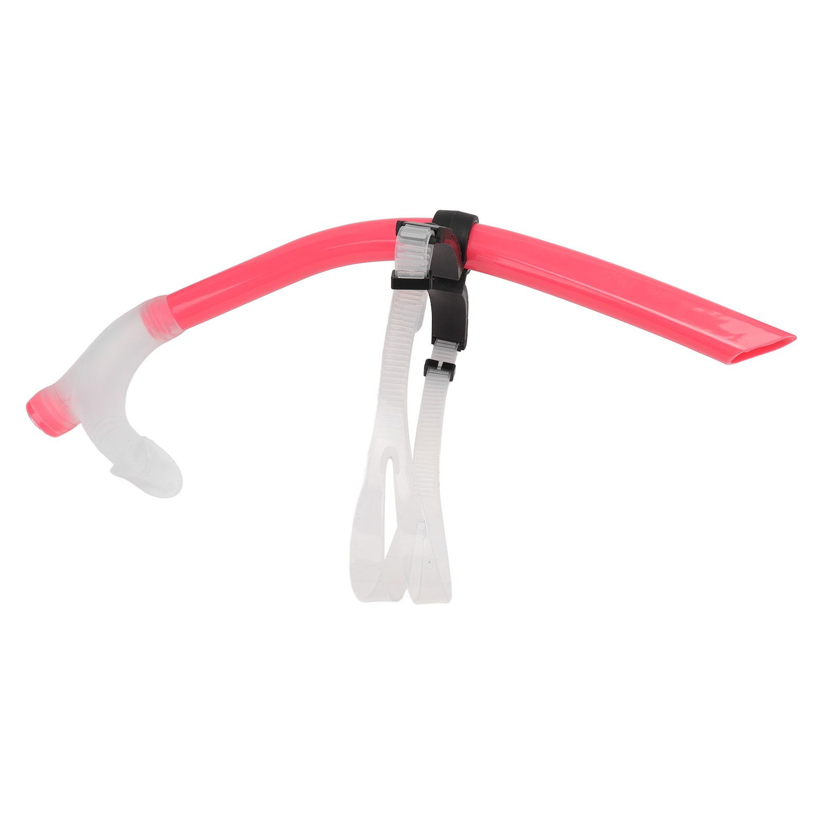 Swimming Snorkel Reduced Drag Silicone Swimming Breathing Tube with Adjustable Head Brace for Snorkeling Diving Pink - Image 6