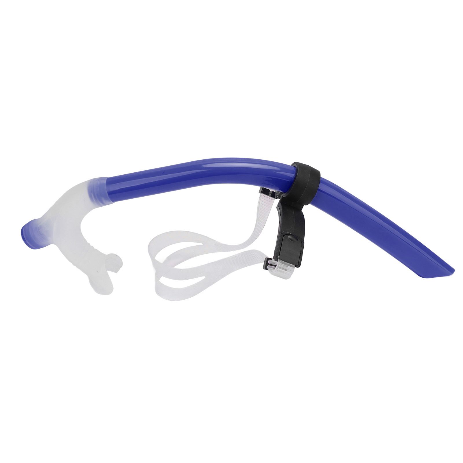 Swimming Snorkel Reduced Drag Silicone Swimming Breathing Tube with Adjustable Head Brace for Snorkeling Diving Royalblue - Image 2