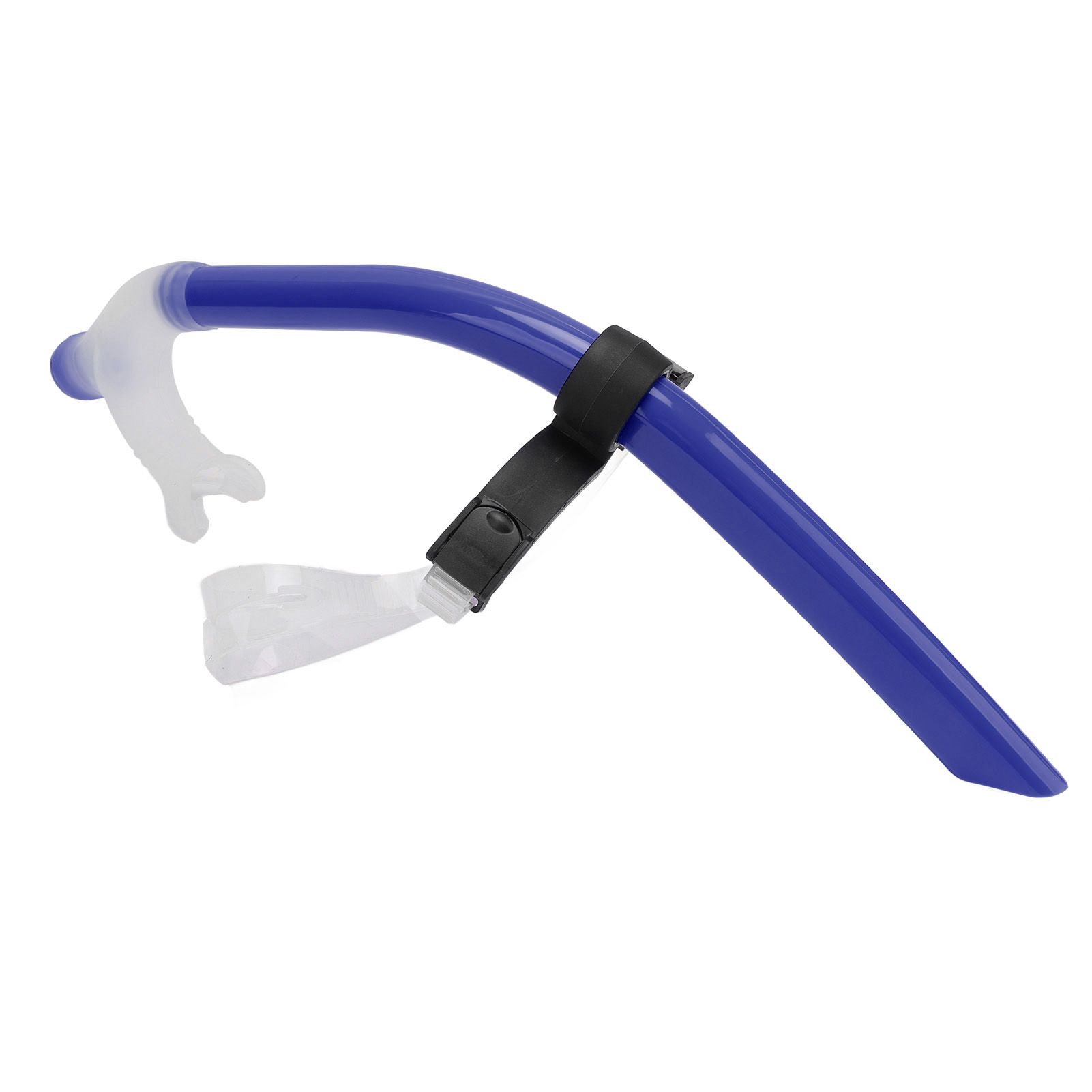 Swimming Snorkel Reduced Drag Silicone Swimming Breathing Tube with Adjustable Head Brace for Snorkeling Diving Royalblue - Image 3