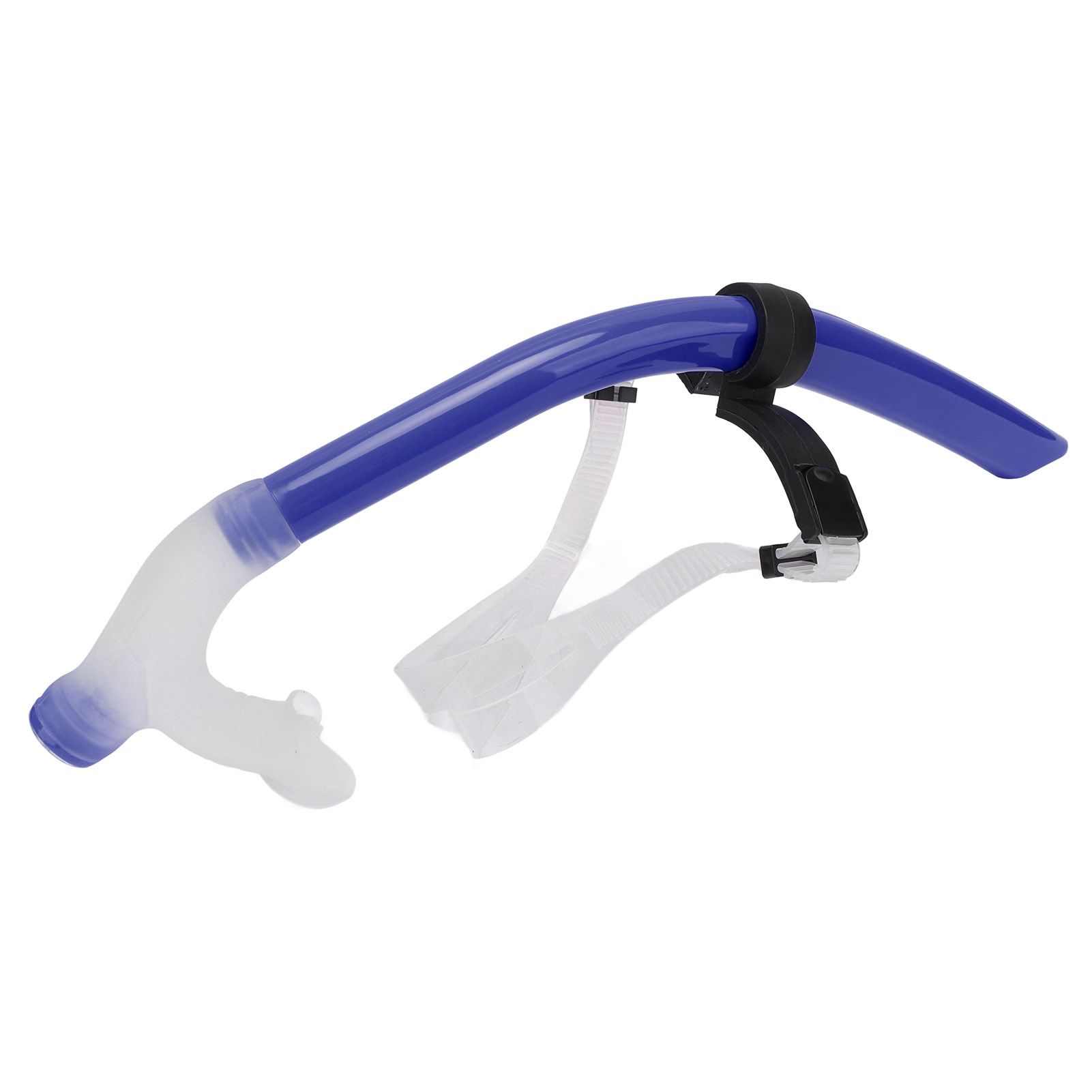 Swimming Snorkel Reduced Drag Silicone Swimming Breathing Tube with Adjustable Head Brace for Snorkeling Diving Royalblue - Image 4
