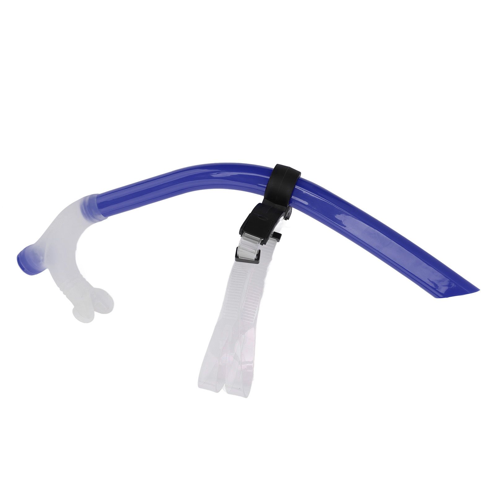 Swimming Snorkel Reduced Drag Silicone Swimming Breathing Tube with Adjustable Head Brace for Snorkeling Diving Royalblue - Image 5