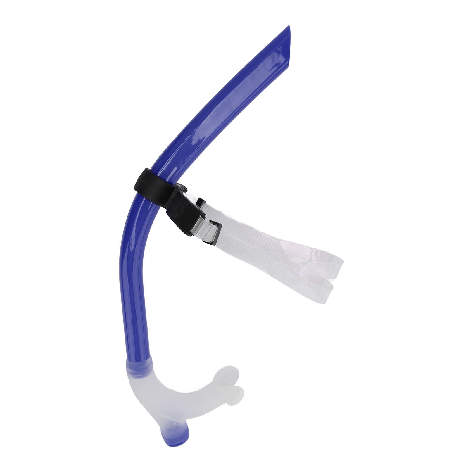Swimming Snorkel Reduced Drag Silicone Swimming Breathing Tube with Adjustable Head Brace for Snorkeling Diving Royalblue - Image 6