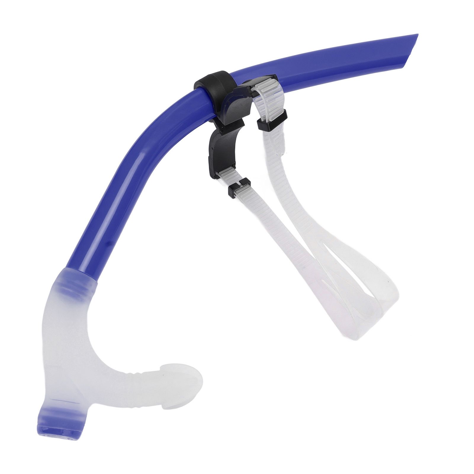 Swimming Snorkel Reduced Drag Silicone Swimming Breathing Tube with Adjustable Head Brace for Snorkeling Diving Royalblue - Image 7