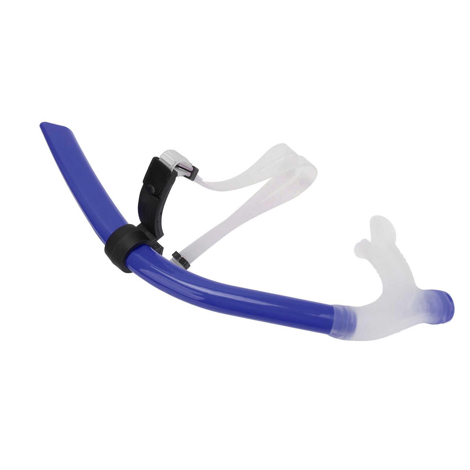 Swimming Snorkel Reduced Drag Silicone Swimming Breathing Tube with Adjustable Head Brace for Snorkeling Diving Royalblue - Image 8