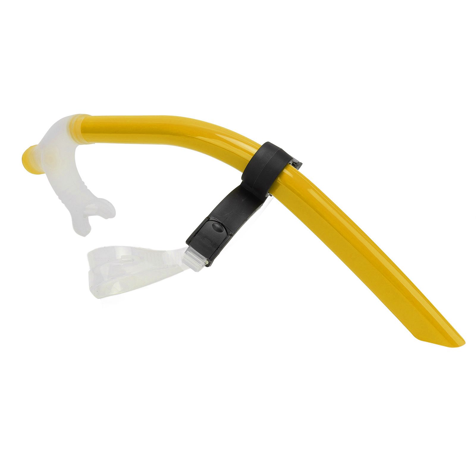 Swimming Snorkel Reduced Drag Silicone Swimming Breathing Tube with Adjustable Head Brace for Snorkeling Diving Yellow - Image 3