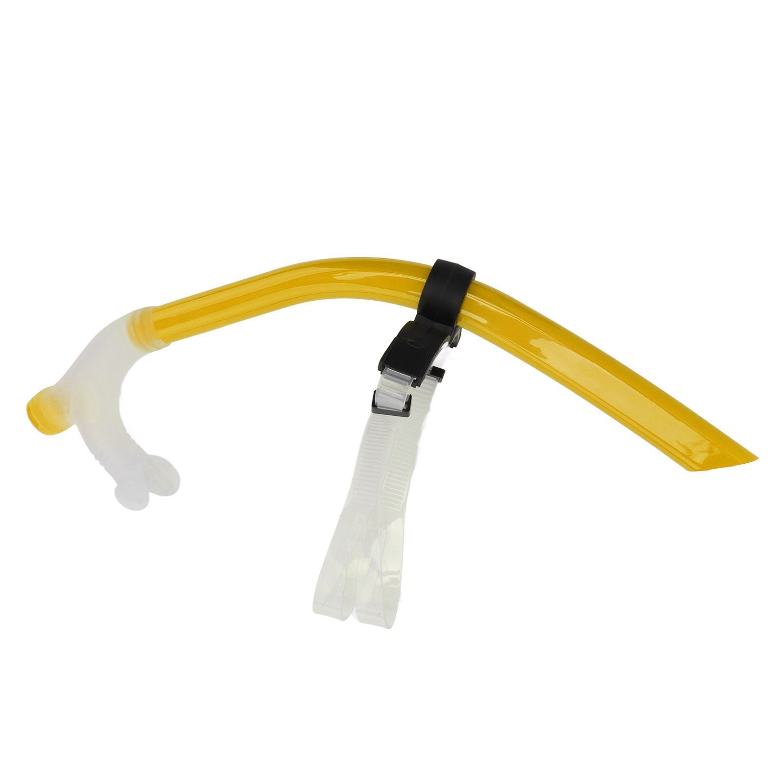Swimming Snorkel Reduced Drag Silicone Swimming Breathing Tube with Adjustable Head Brace for Snorkeling Diving Yellow - Image 5
