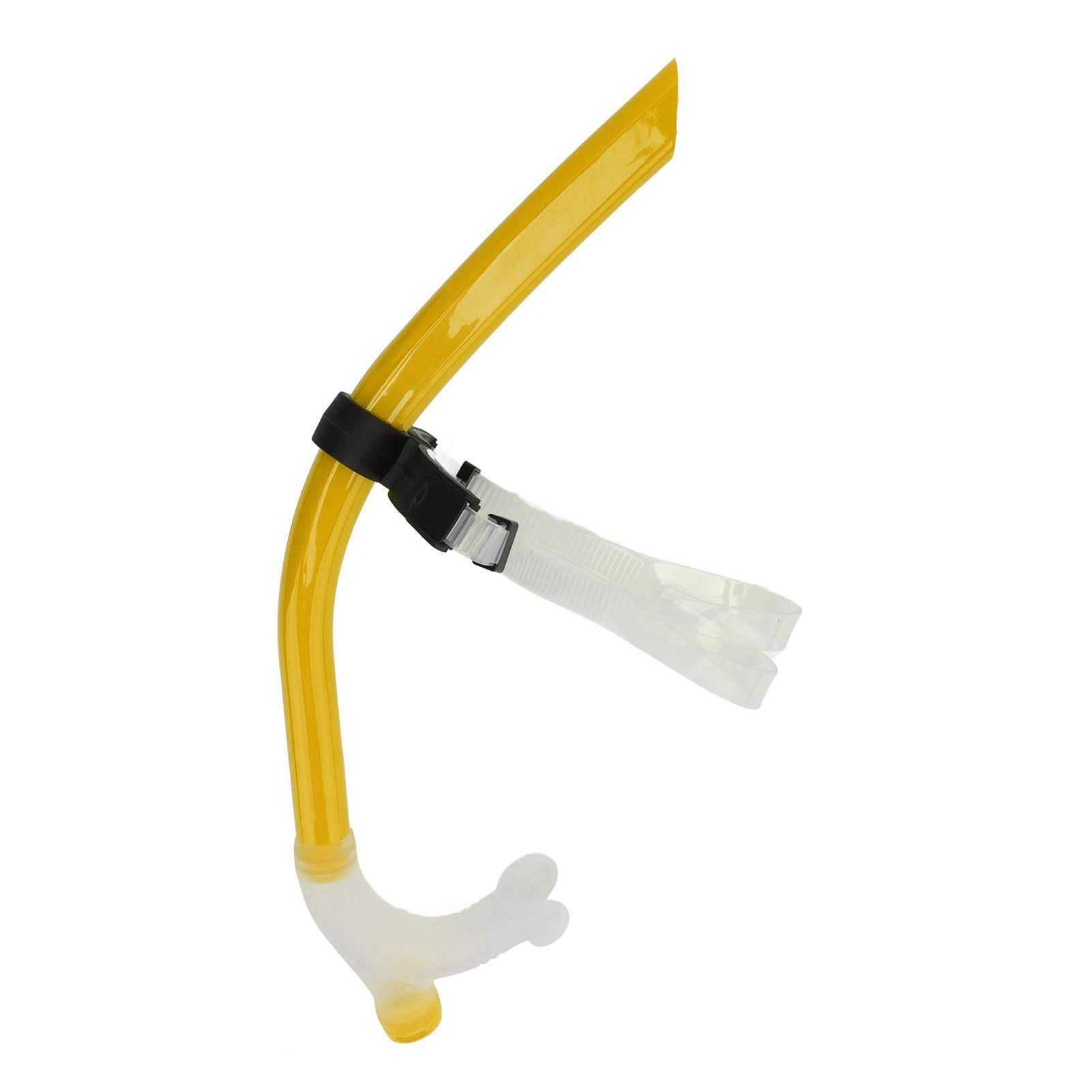 Swimming Snorkel Reduced Drag Silicone Swimming Breathing Tube with Adjustable Head Brace for Snorkeling Diving Yellow - Image 6
