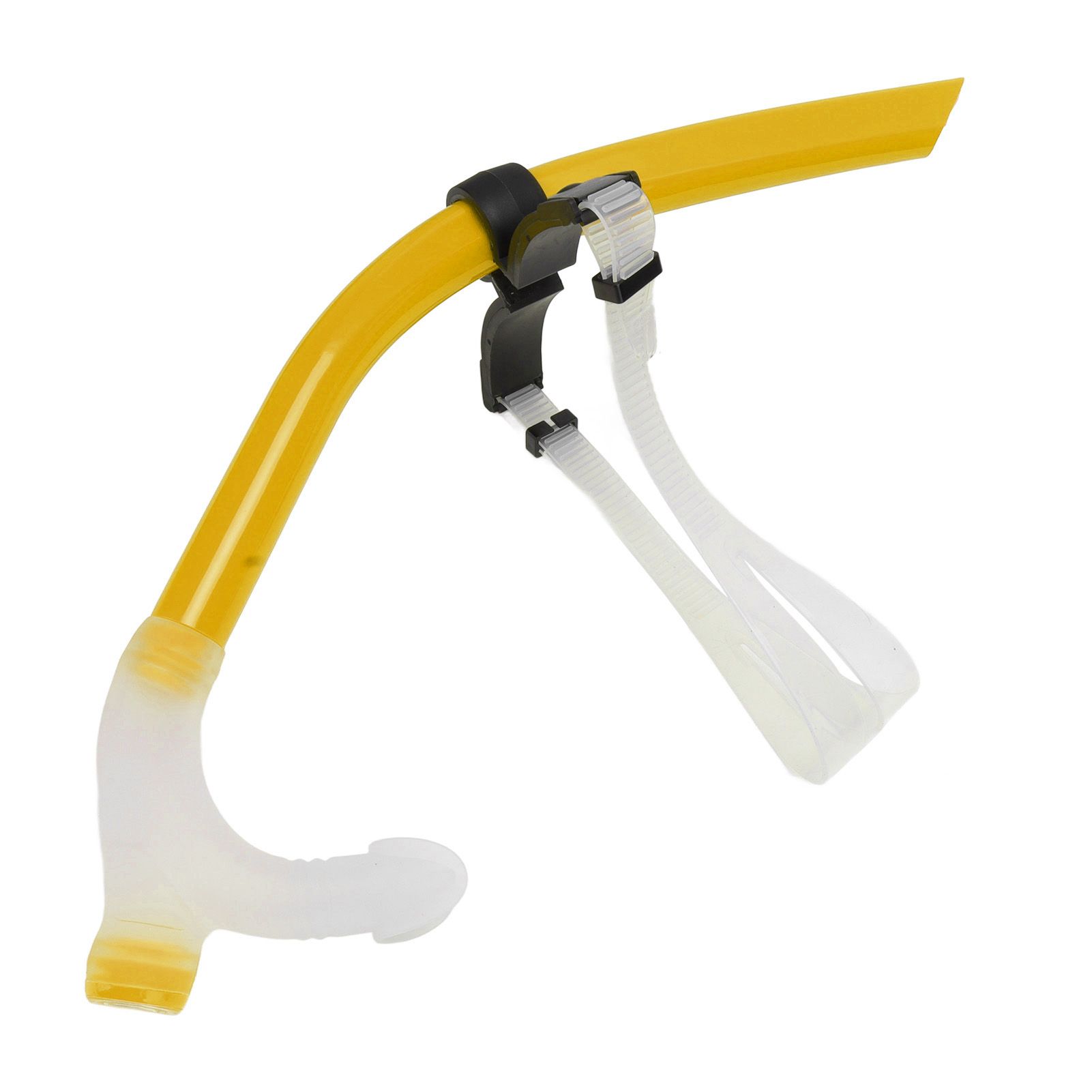 Swimming Snorkel Reduced Drag Silicone Swimming Breathing Tube with Adjustable Head Brace for Snorkeling Diving Yellow - Image 7