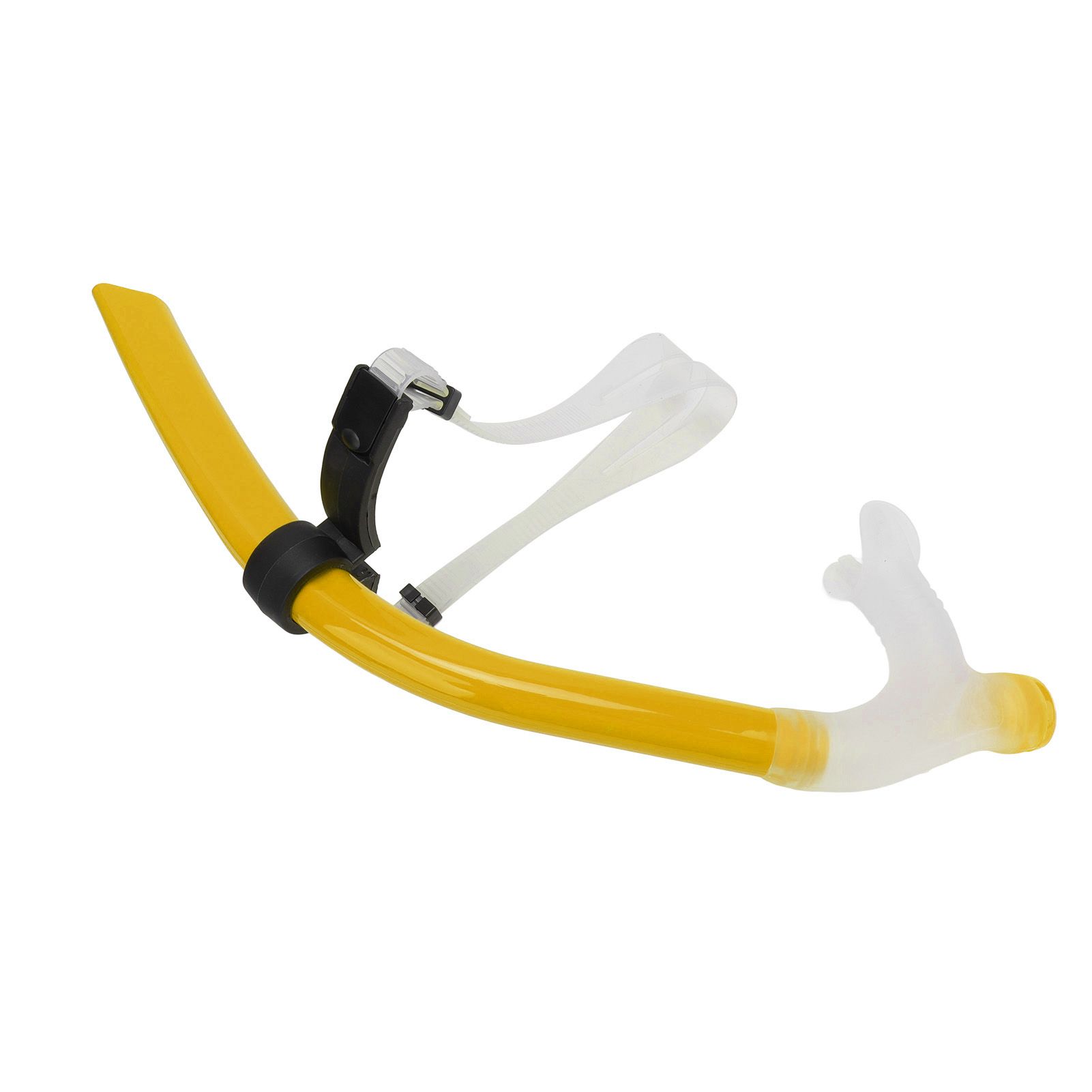 Swimming Snorkel Reduced Drag Silicone Swimming Breathing Tube with Adjustable Head Brace for Snorkeling Diving Yellow - Image 8