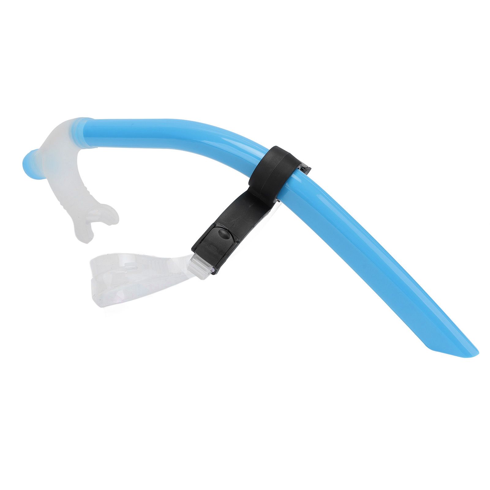 Swimming Snorkel Reduced Drag Silicone Swimming Breathing Tube with Adjustable Head Brace for Snorkeling Diving Sky Blue - Image 3