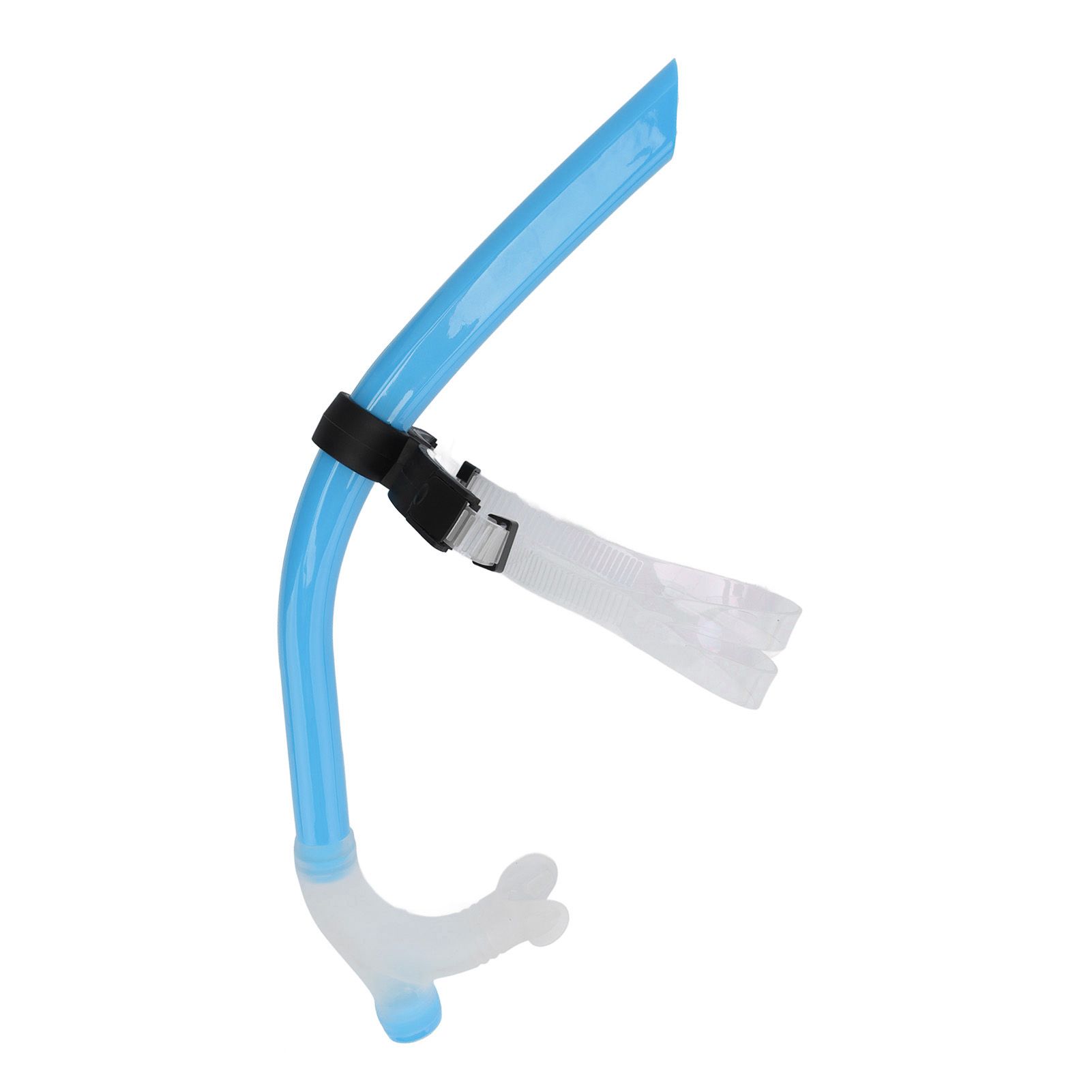 Swimming Snorkel Reduced Drag Silicone Swimming Breathing Tube with Adjustable Head Brace for Snorkeling Diving Sky Blue - Image 6