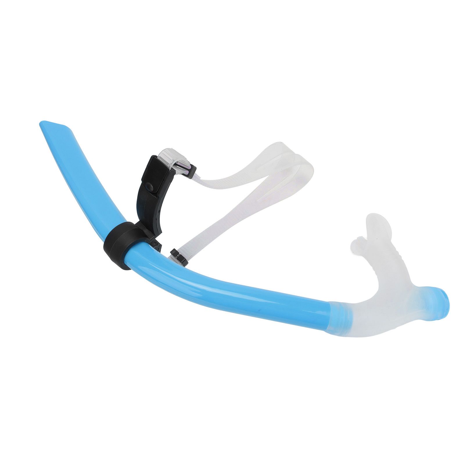 Swimming Snorkel Reduced Drag Silicone Swimming Breathing Tube with Adjustable Head Brace for Snorkeling Diving Sky Blue - Image 8