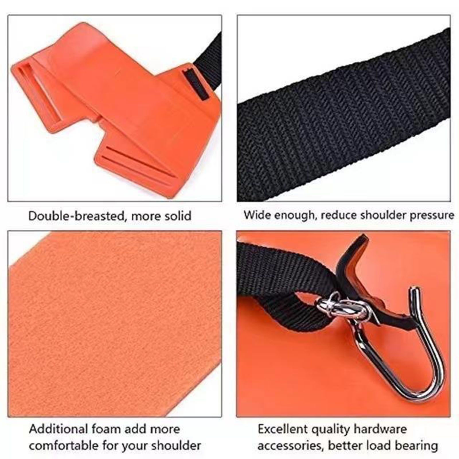 Trimmer Double Shoulder Harness Strap Brush Cutter Shoulder Strap Padded Garden Mower Nyon Belt for FS120 FS55 FS220 Orange - Image 7