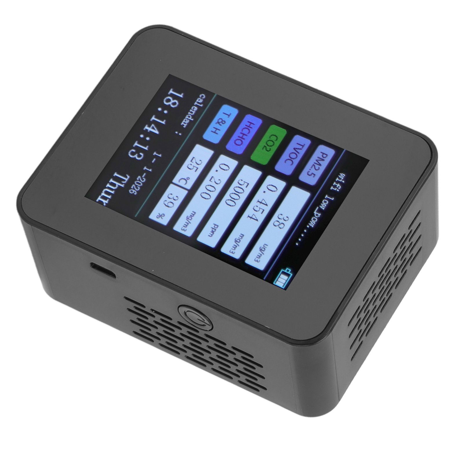 Indoor Air Quality Monitor for TUYA WiFi Smart PM2.5 Formaldehyde Testing 7 in 1 Calendar Time Function Air Quality Detector Black WIFI Version VOC - Image 7