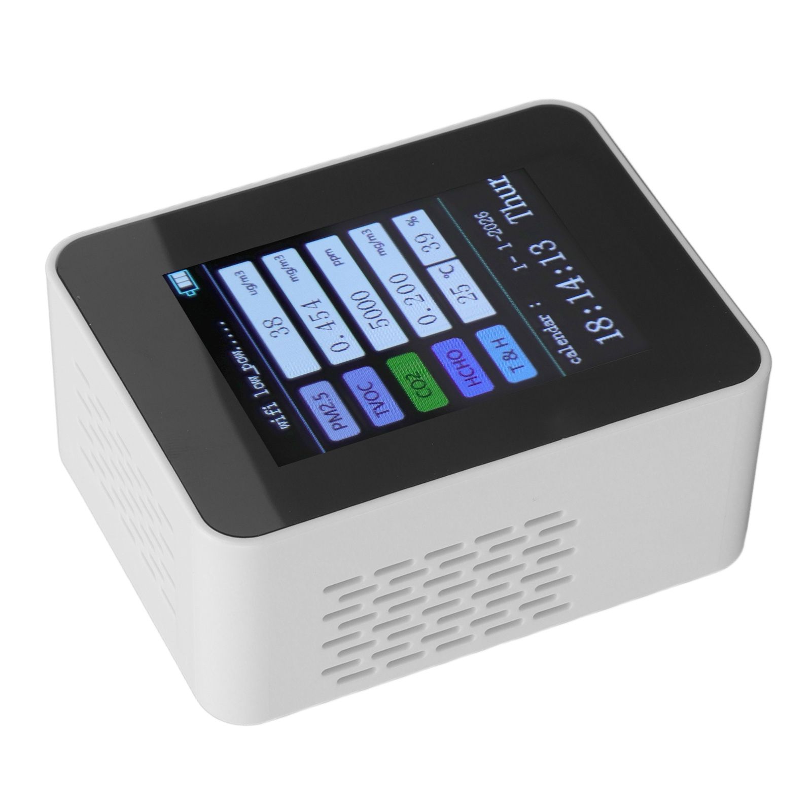 Indoor Air Quality Monitor for TUYA WiFi Smart PM2.5 Formaldehyde Testing 7 in 1 Calendar Time Function Air Quality Detector White WIFI Version VOC - Image 5