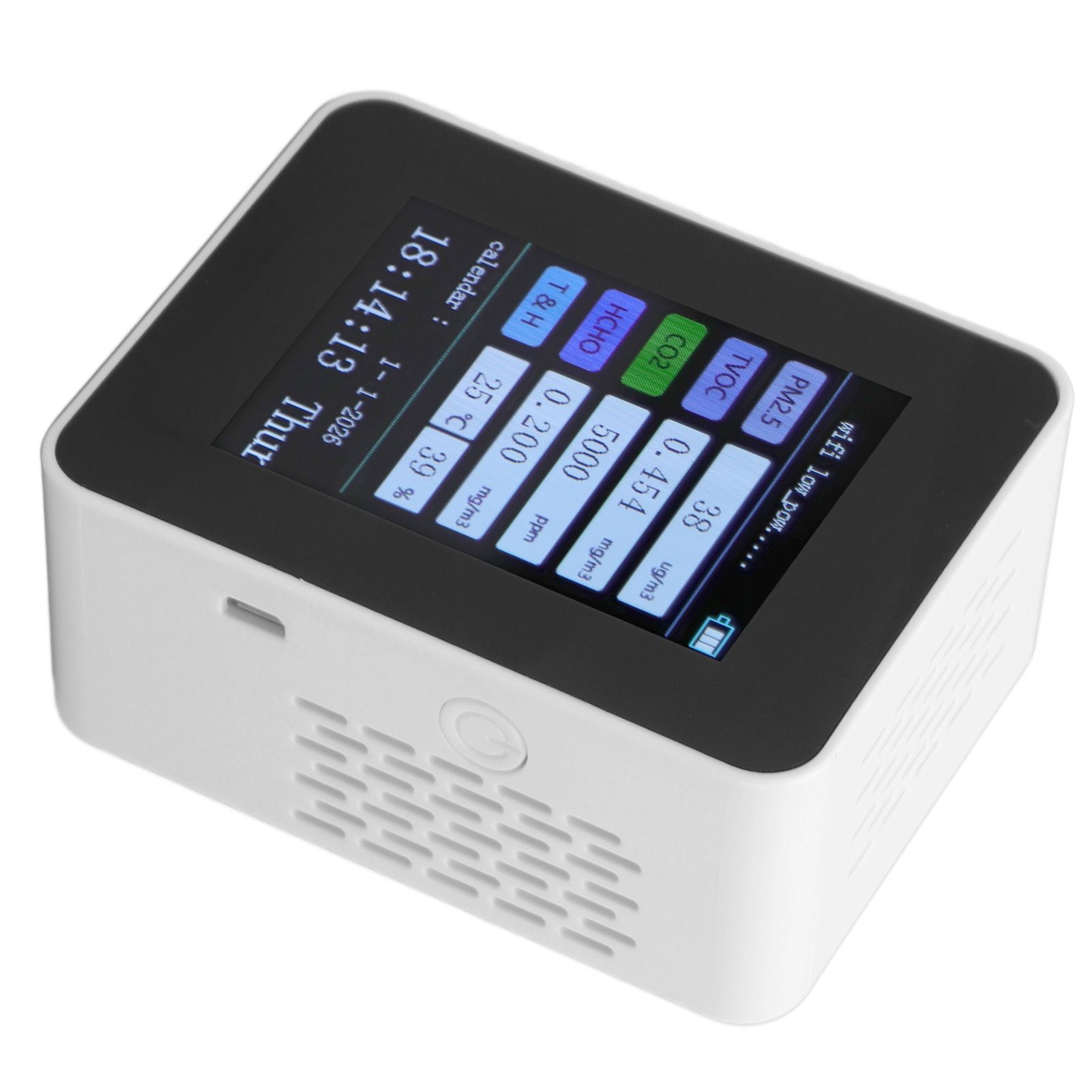 Indoor Air Quality Monitor for TUYA WiFi Smart PM2.5 Formaldehyde Testing 7 in 1 Calendar Time Function Air Quality Detector White WIFI Version VOC - Image 8