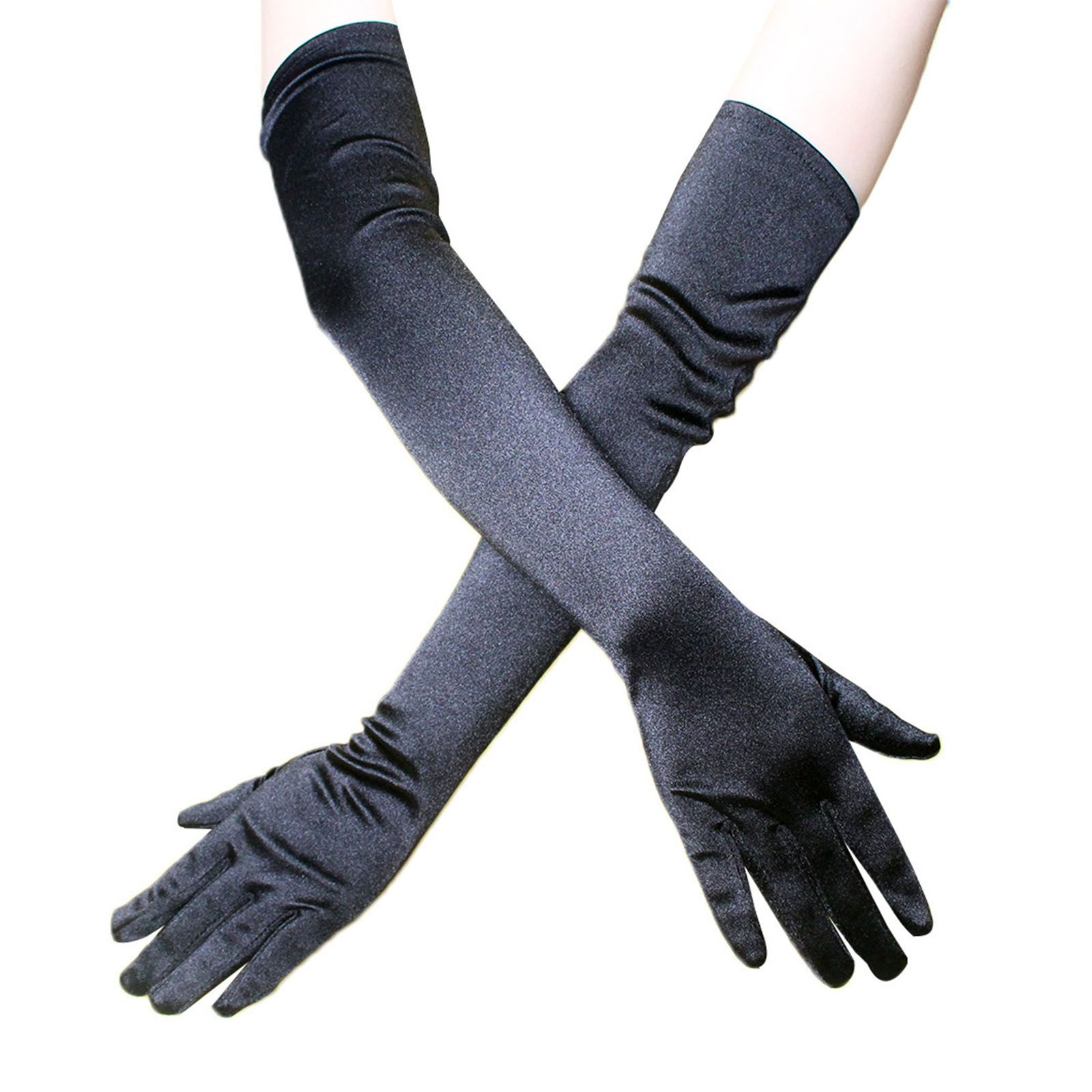 Long Satin Gloves Fashionable Stretch Long Evening Opera Satin Gloves for Wedding Performance Party - Image 8