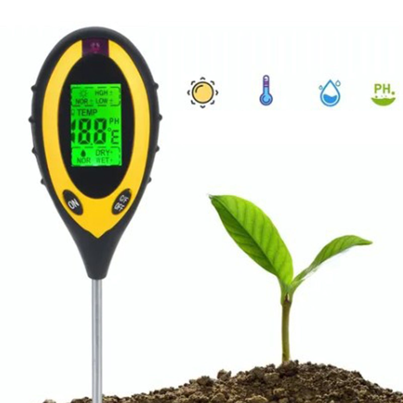 4 In 1 Soil Meter Temperature Sunlight Moisture PH Soil Tester for Family Orchard Agriculture Rice Vegetable Cultivation - Image 5