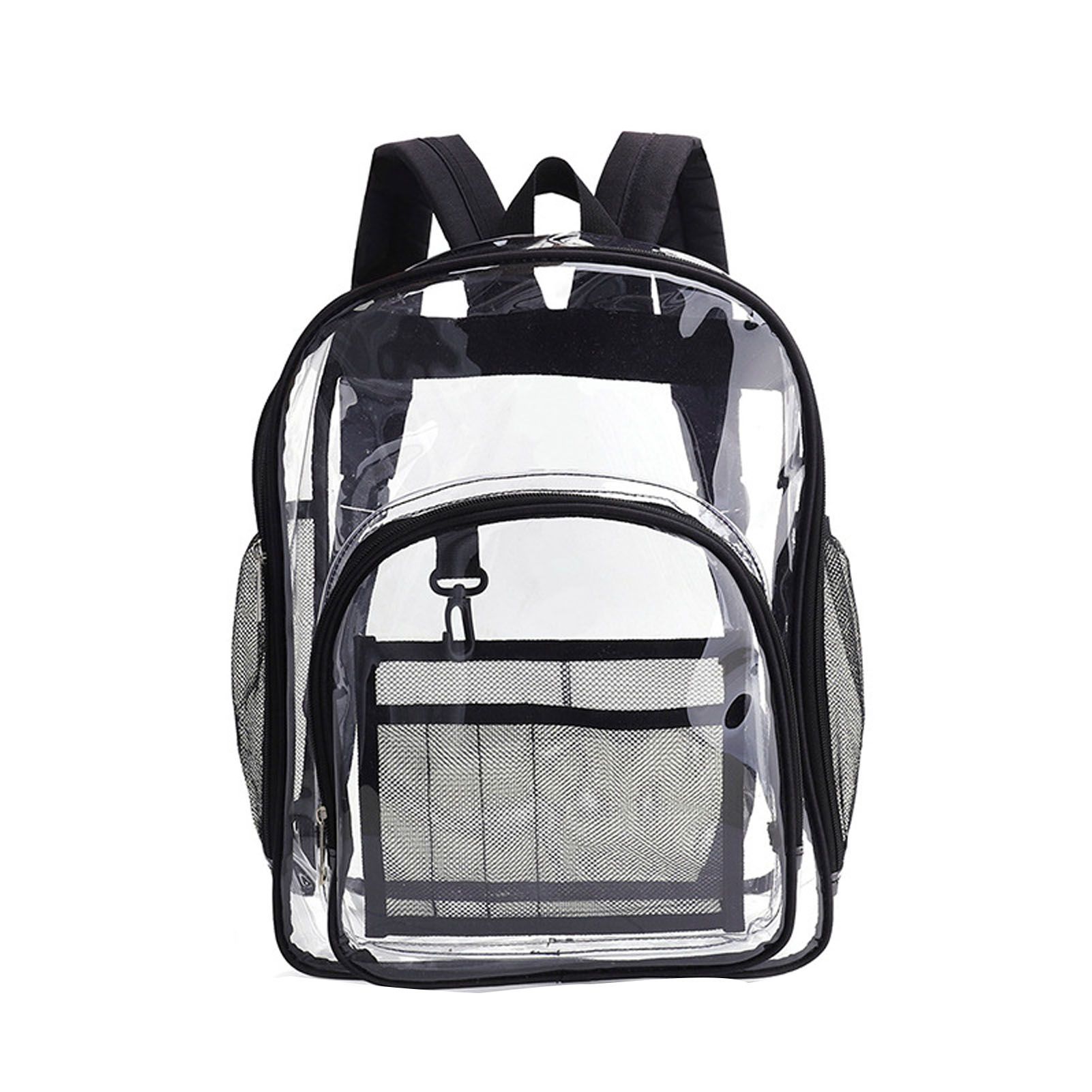 Laptop Backpack School Bags Black Transparent PVC Waterproof Large Capacity for School College Student 36x28x12cm - Image 1