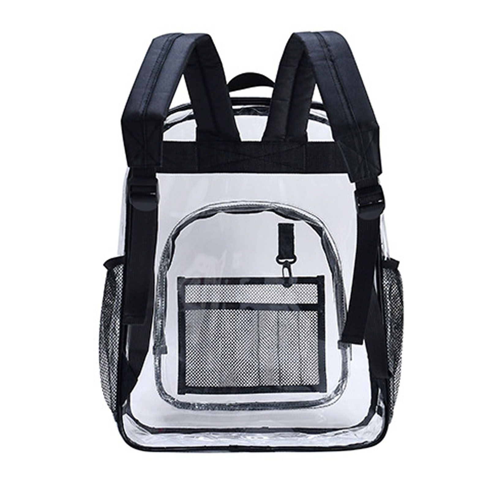 Laptop Backpack School Bags Black Transparent PVC Waterproof Large Capacity for School College Student 36x28x12cm - Image 3