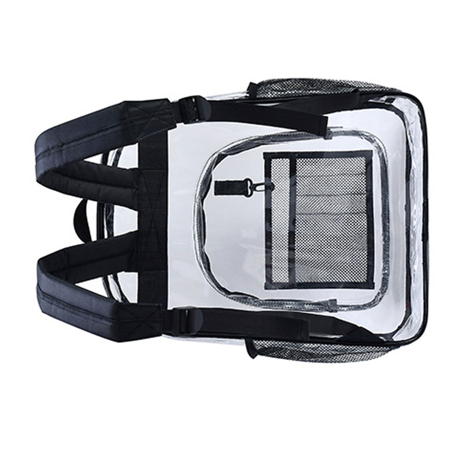 Laptop Backpack School Bags Black Transparent PVC Waterproof Large Capacity for School College Student 36x28x12cm - Image 4