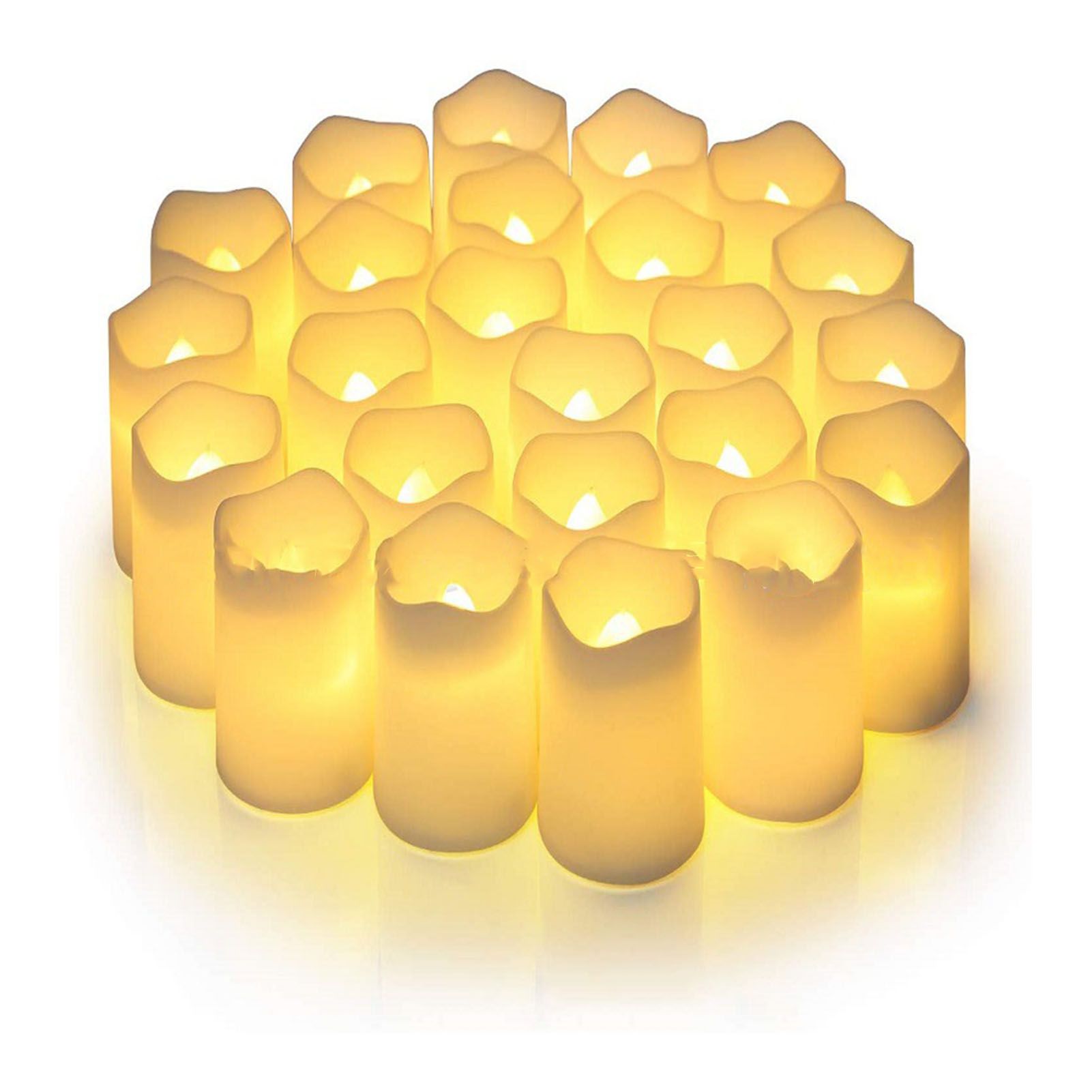 24PCS Electric LED Candles Plastic Electronic Components Tea Light Set For Wedding Confession Decoration Flameless - Image 1
