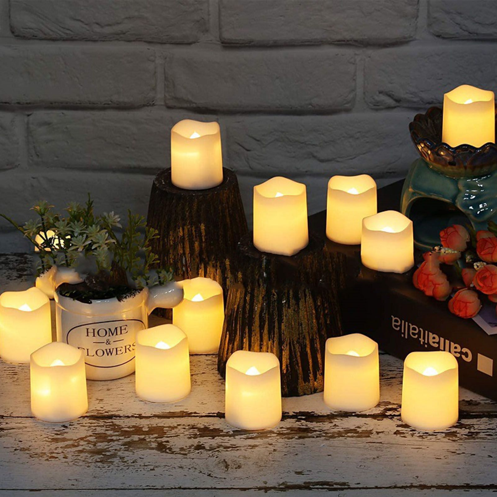 24PCS Electric LED Candles Plastic Electronic Components Tea Light Set For Wedding Confession Decoration Flameless - Image 5
