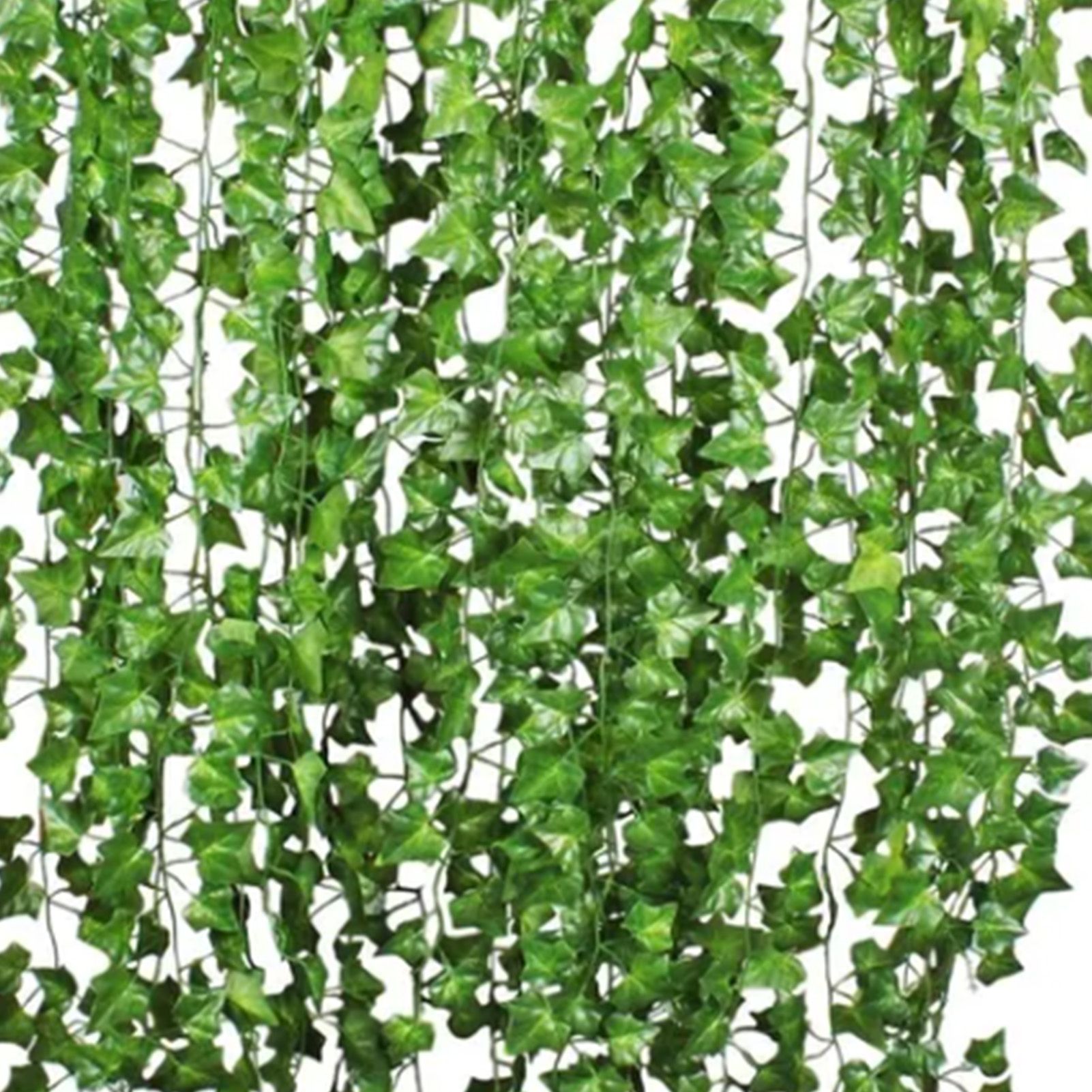 Simulated Ivy Cane Creeper Ivy Decorative Green Plants Ceiling Artificial Vine Eucalyptus Leaves 12PCS - Image 2