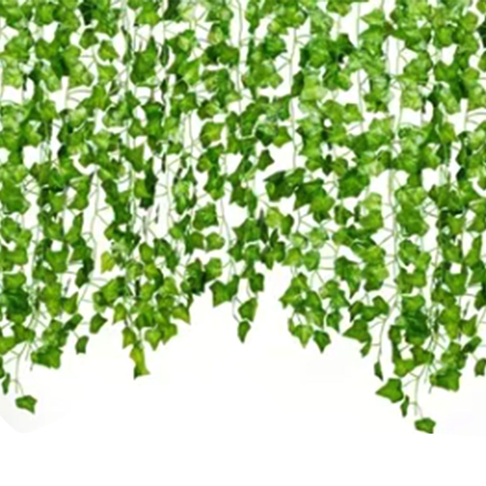Simulated Ivy Cane Creeper Ivy Decorative Green Plants Ceiling Artificial Vine Eucalyptus Leaves 12PCS - Image 4