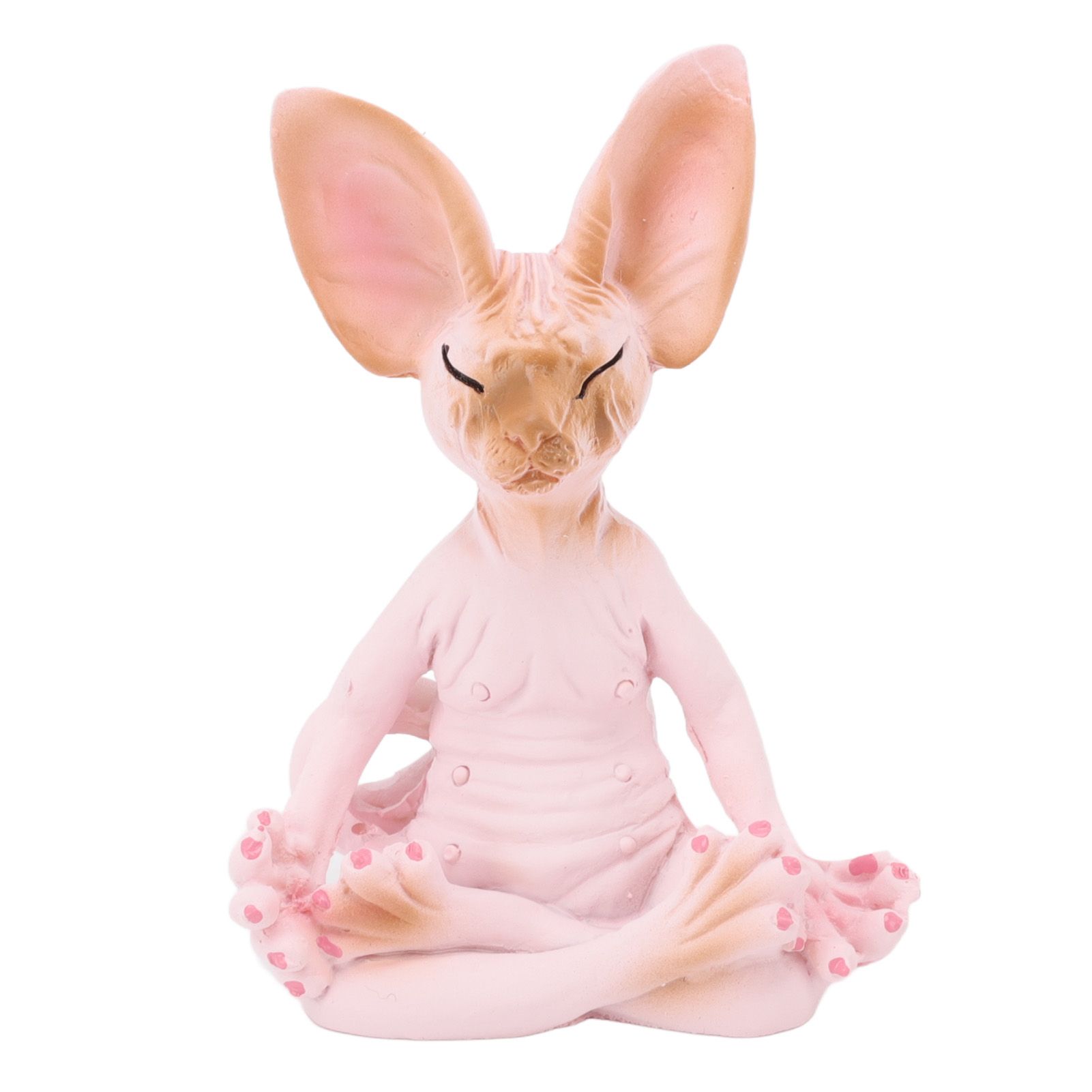 Cat Meditate Statue Vivid Details Cat Meditate Collectible Figurines for Homes Office Yoga Room Ornaments Gifts Pink - Image 1