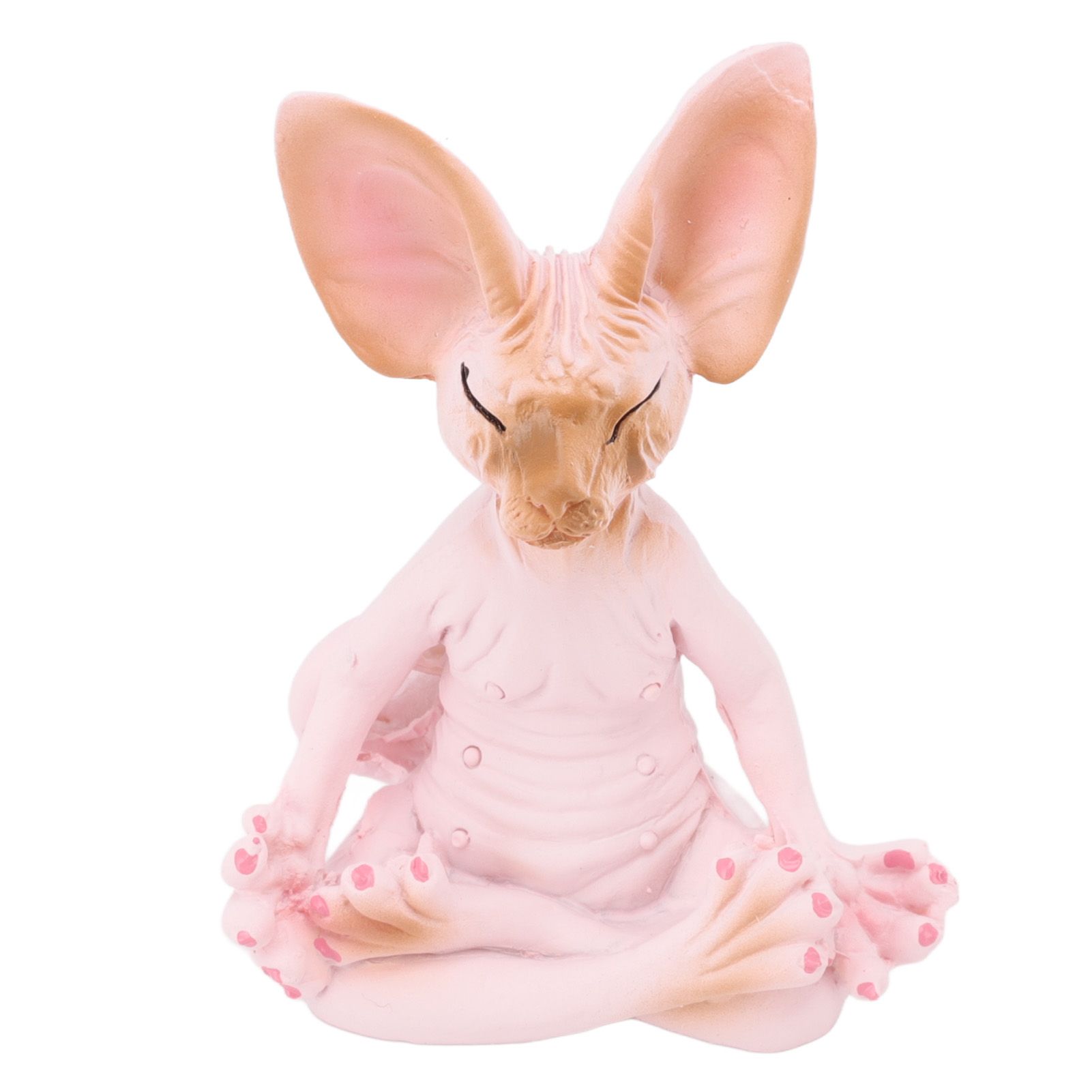 Cat Meditate Statue Vivid Details Cat Meditate Collectible Figurines for Homes Office Yoga Room Ornaments Gifts Pink - Image 5