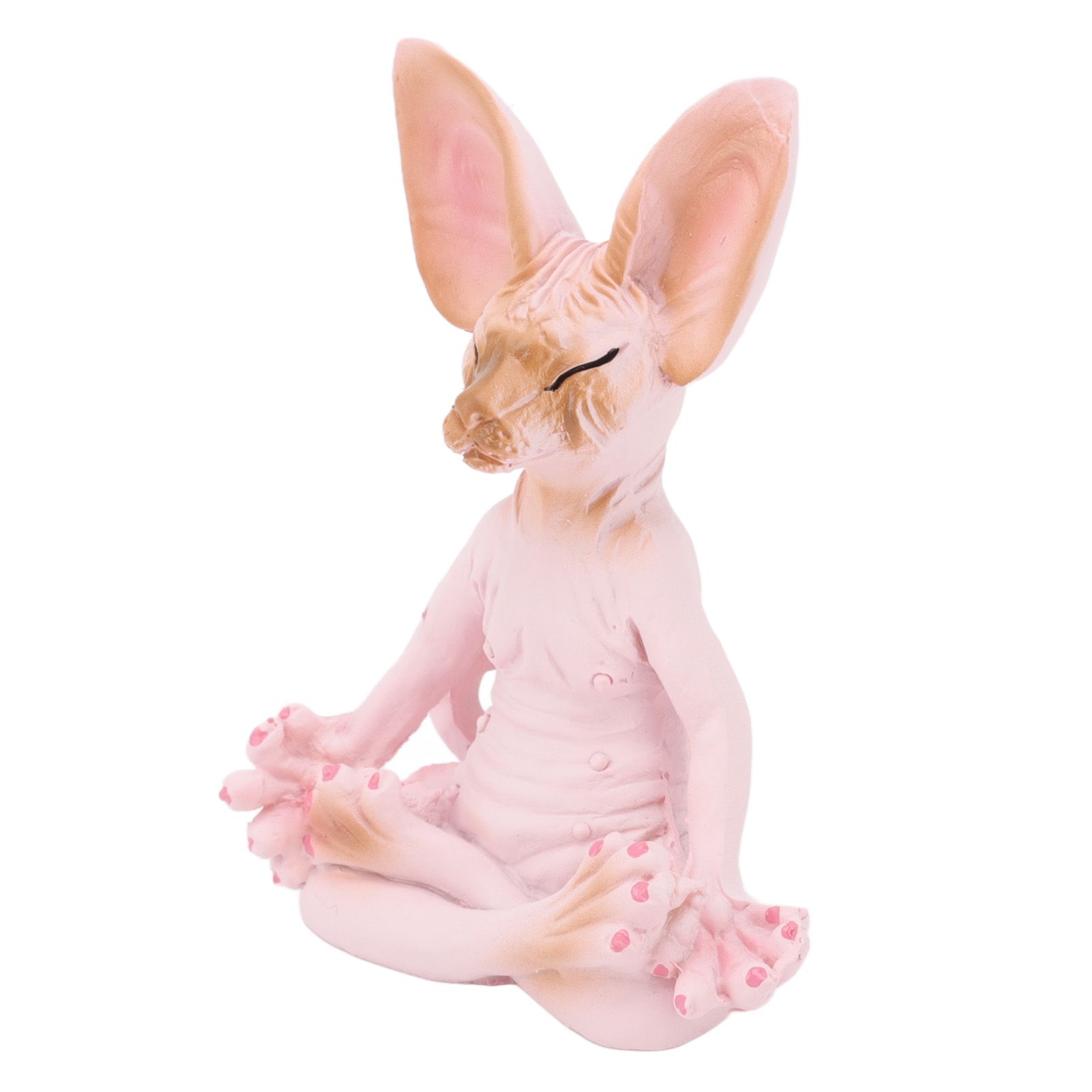 Cat Meditate Statue Vivid Details Cat Meditate Collectible Figurines for Homes Office Yoga Room Ornaments Gifts Pink - Image 6