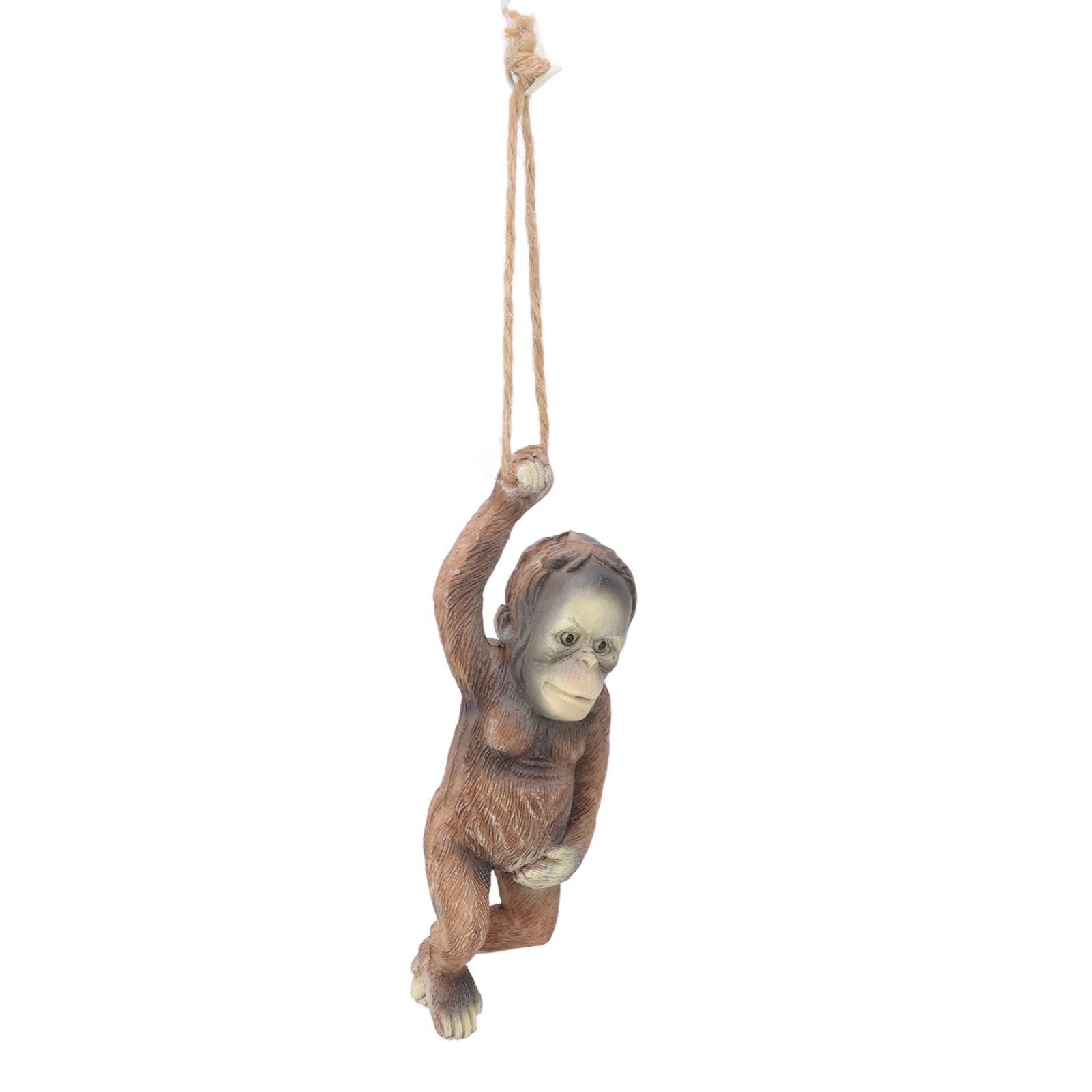 Baby Monkey Hanging Statue Exquisite Carving Resin Brown Monkey Sculptures for Trees Gardens - Image 3