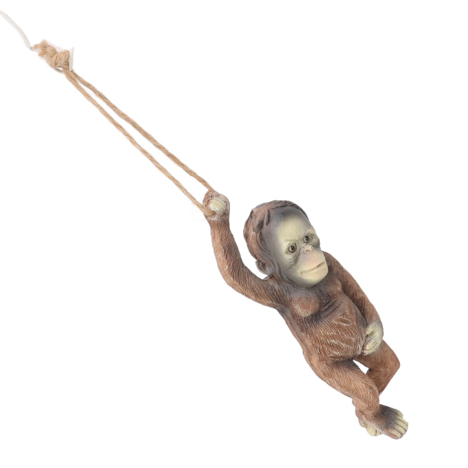 Baby Monkey Hanging Statue Exquisite Carving Resin Brown Monkey Sculptures for Trees Gardens - Image 4