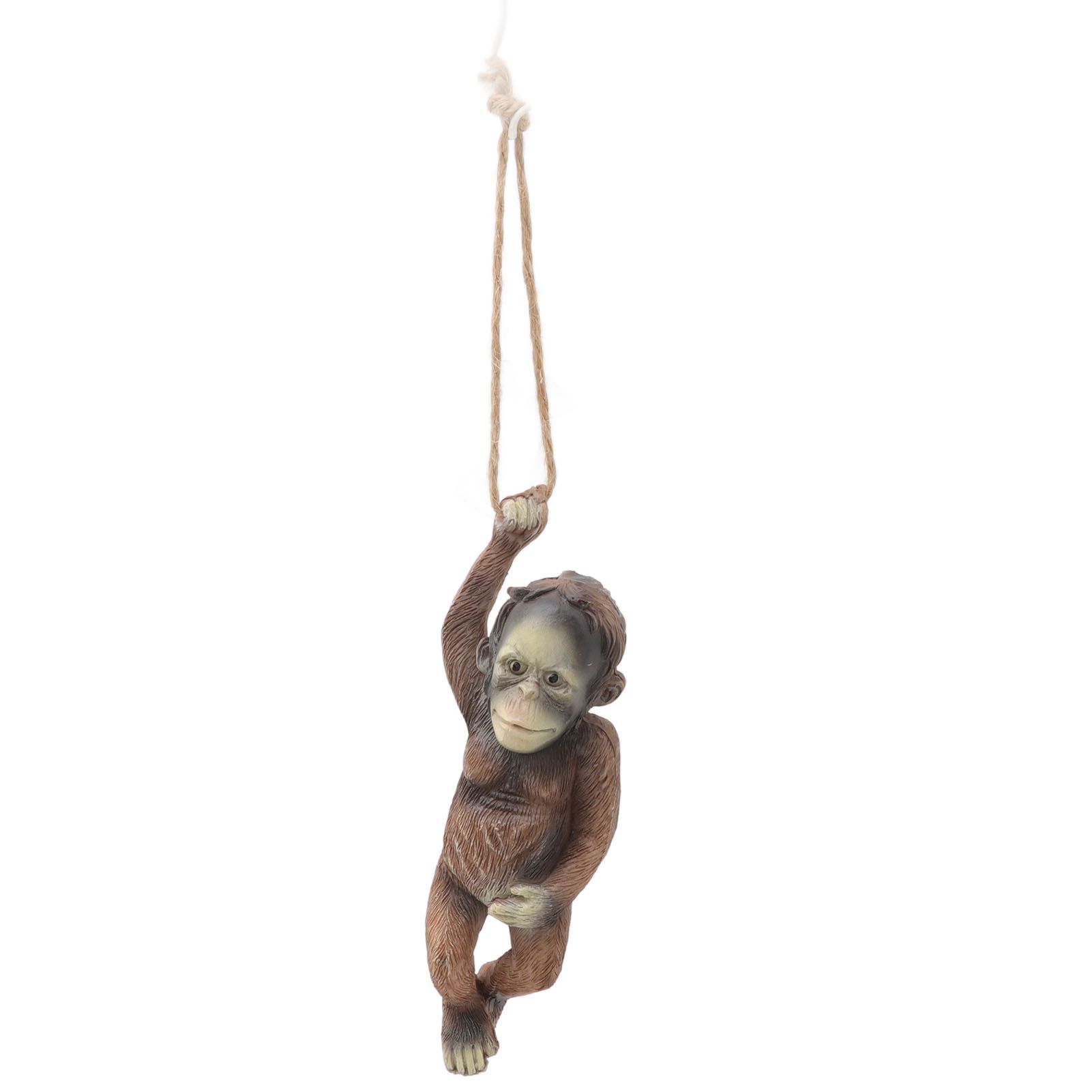 Baby Monkey Hanging Statue Exquisite Carving Resin Brown Monkey Sculptures for Trees Gardens - Image 6