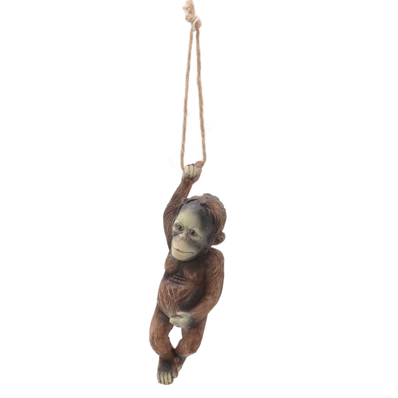 Baby Monkey Hanging Statue Exquisite Carving Resin Brown Monkey Sculptures for Trees Gardens - Image 8