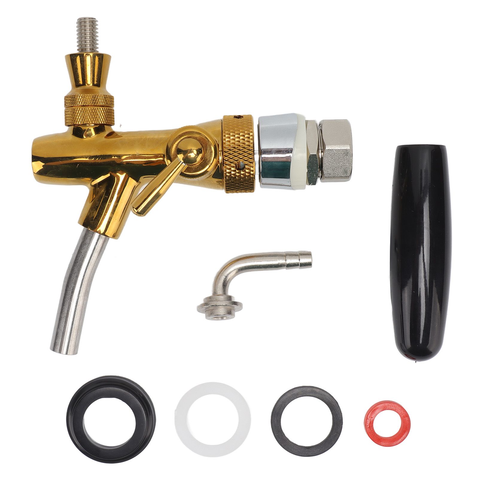 Adjustable Draft Beer Faucet Food Grade Golden Stainless Steel Beer Keg Tap for Bar Hotel - Image 1