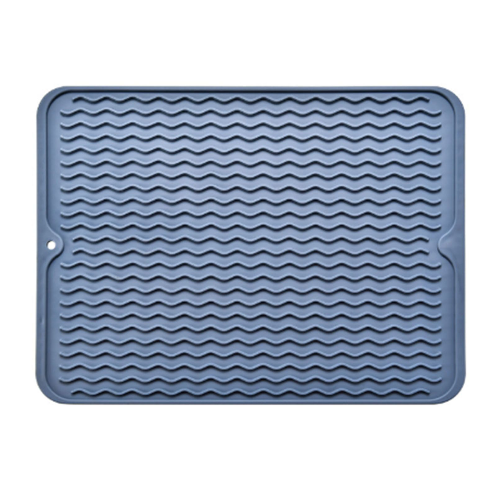 Table Insulating Rubber Mat Anti Slip Waterproof Heat Resistant Dish Drying Placemat for Kitchen Blue - Image 1