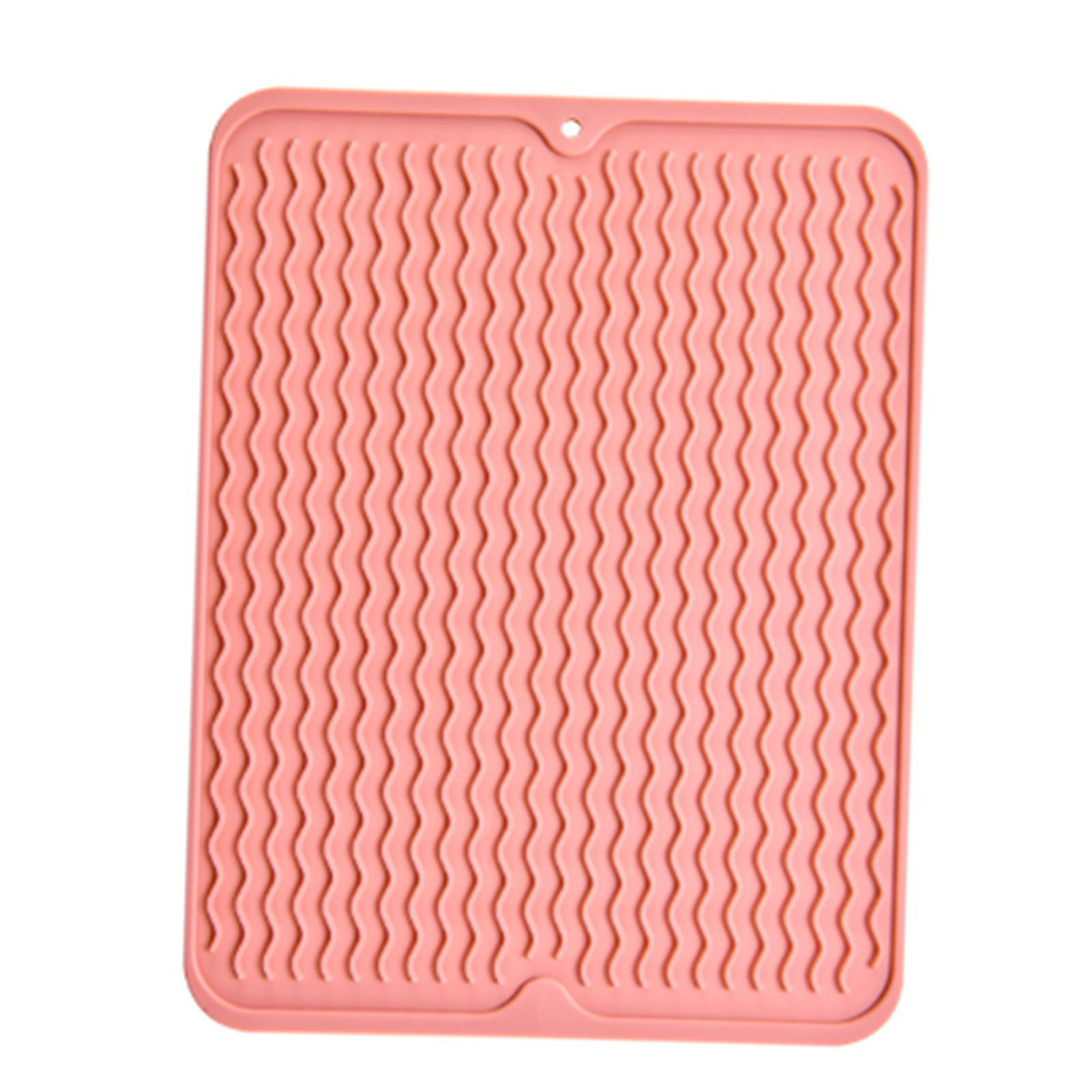 Table Insulating Rubber Mat Anti Slip Waterproof Heat Resistant Dish Drying Placemat for Kitchen Pink - Image 2