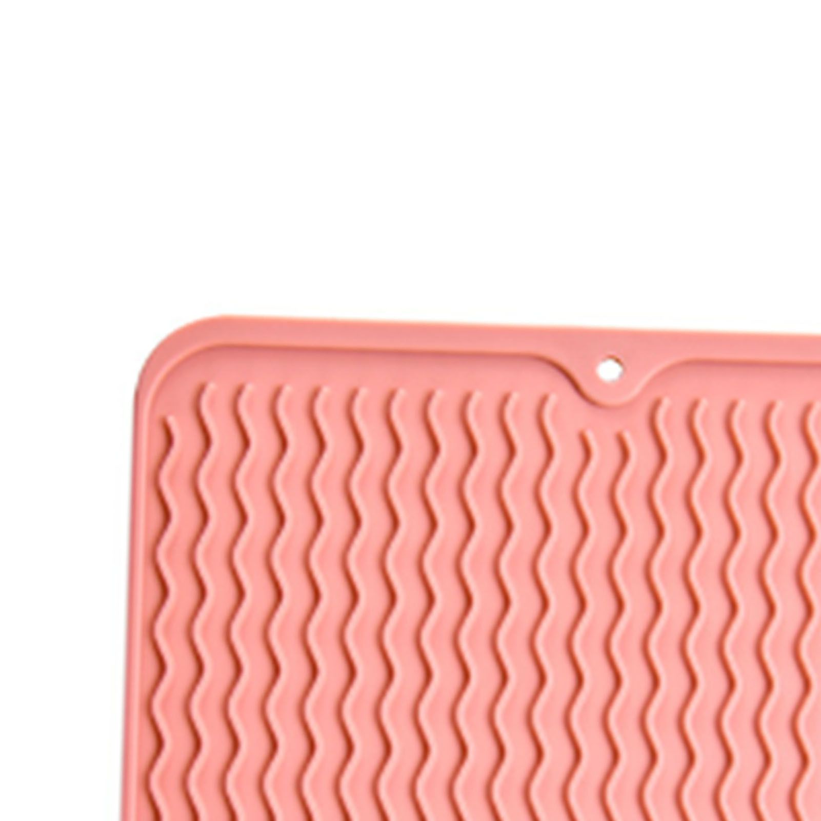 Table Insulating Rubber Mat Anti Slip Waterproof Heat Resistant Dish Drying Placemat for Kitchen Pink - Image 7