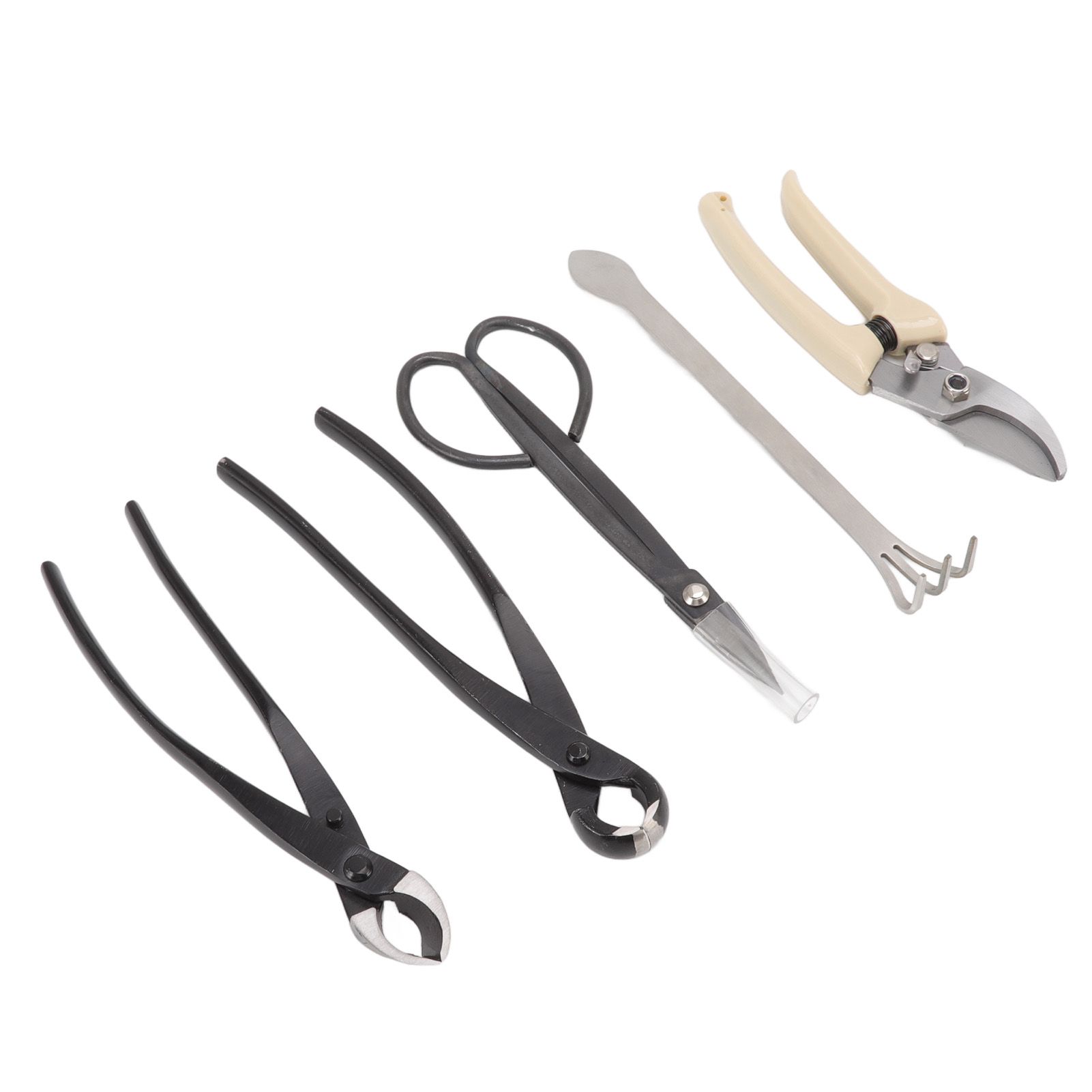 5Pcs Bonsai Tool Set Kit Carbon Steel Bonsai Scissors Rake Branch Cutter Pruning Shears Pliers Garden Tools - Image 4