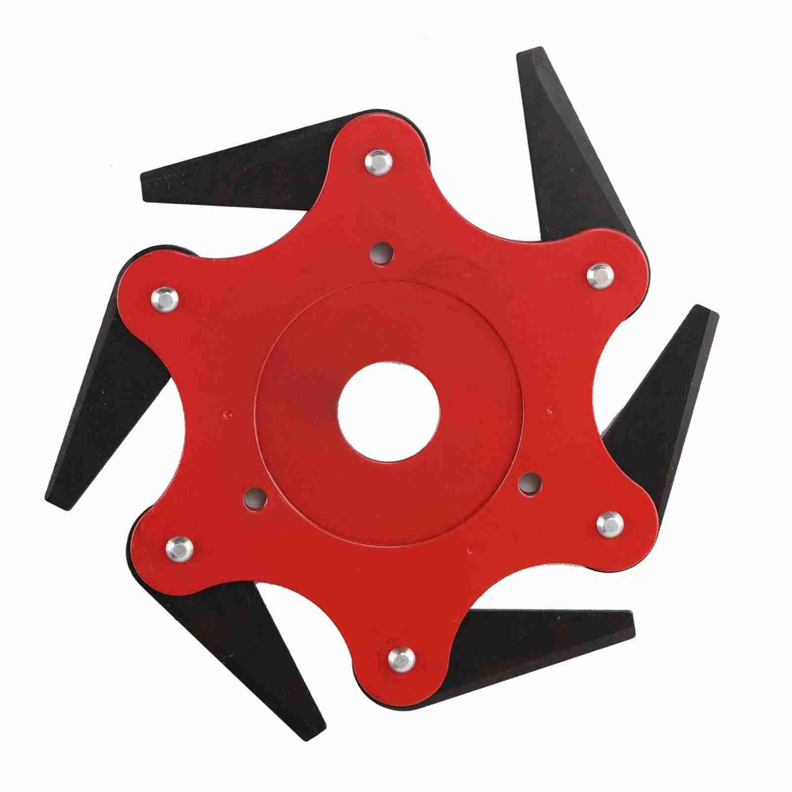 6 Blade Brush Cutter Head 2.5cm Inner Diameter Nylon and Manganese Steel Trimmer Head for Garden Tool Red - Image 1