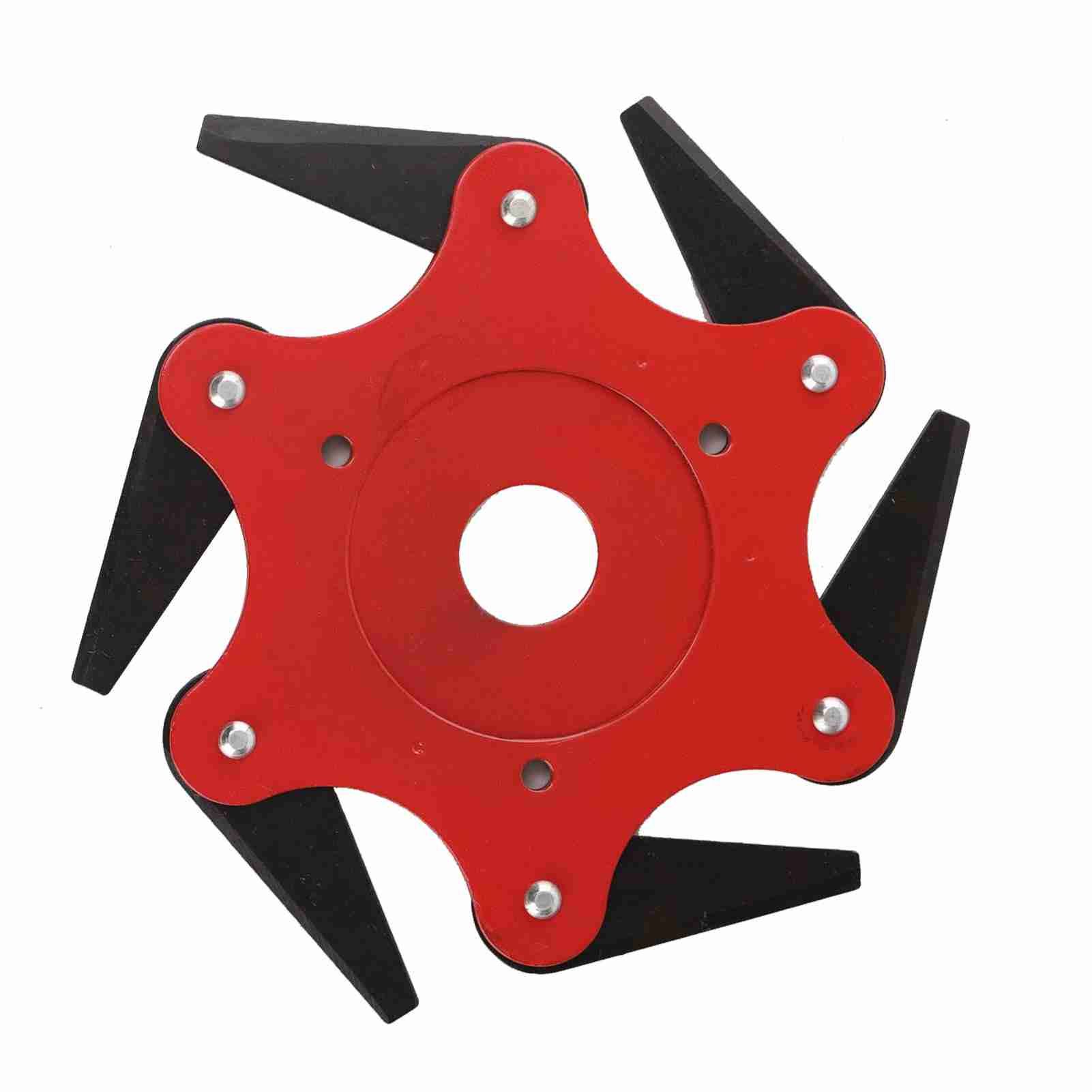 6 Blade Brush Cutter Head 2.5cm Inner Diameter Nylon and Manganese Steel Trimmer Head for Garden Tool Red - Image 2