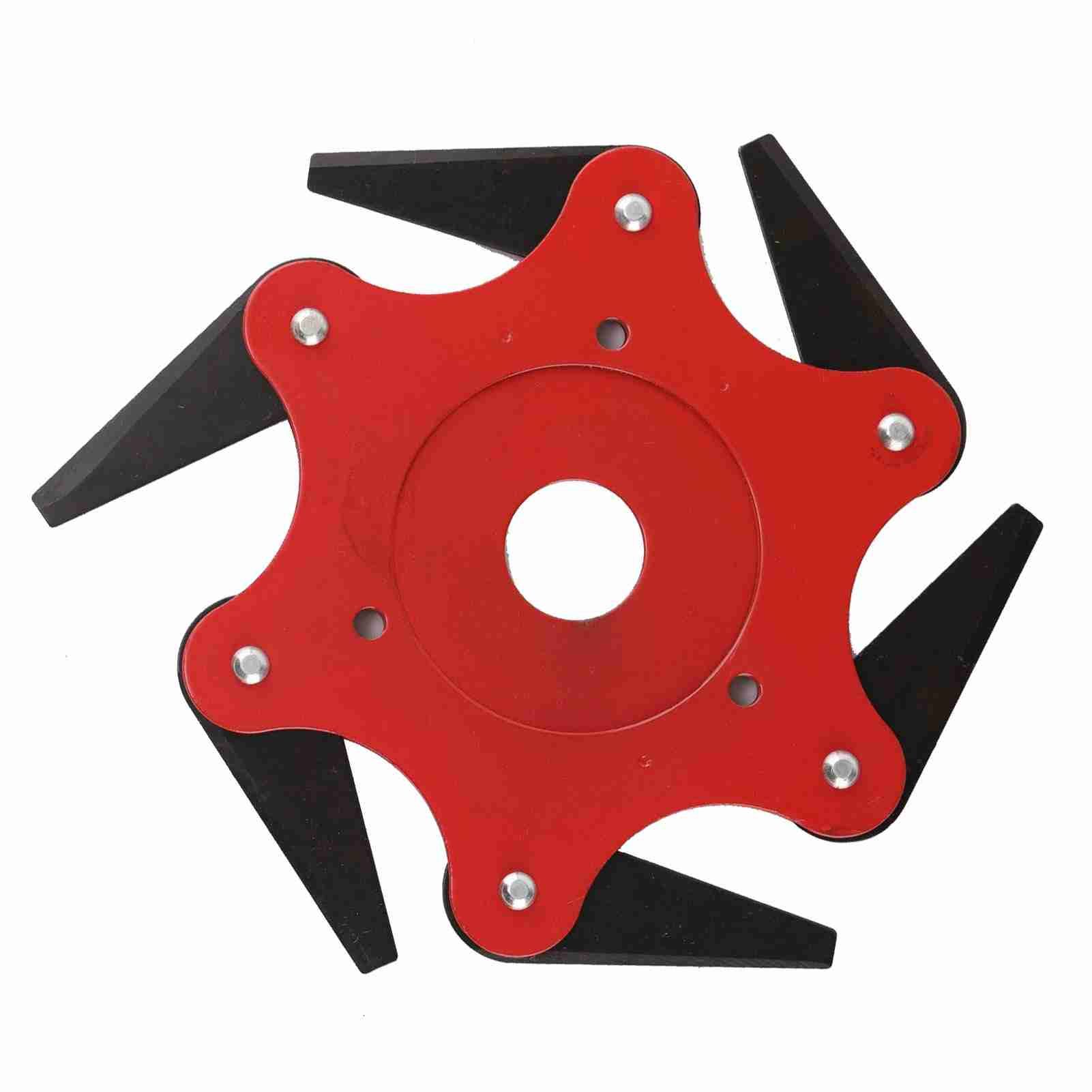 6 Blade Brush Cutter Head 2.5cm Inner Diameter Nylon and Manganese Steel Trimmer Head for Garden Tool Red - Image 3